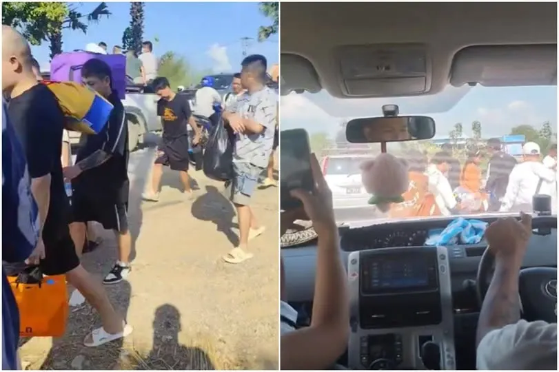 ミャンマー政府がカレン邦ミャワディの「KKパーク」を3日間連続で爆撃し、数千人の中国人と外国人メンバーが逃げ惑い、園区はまるで戦場のようになった。（Xプラットフォーム）