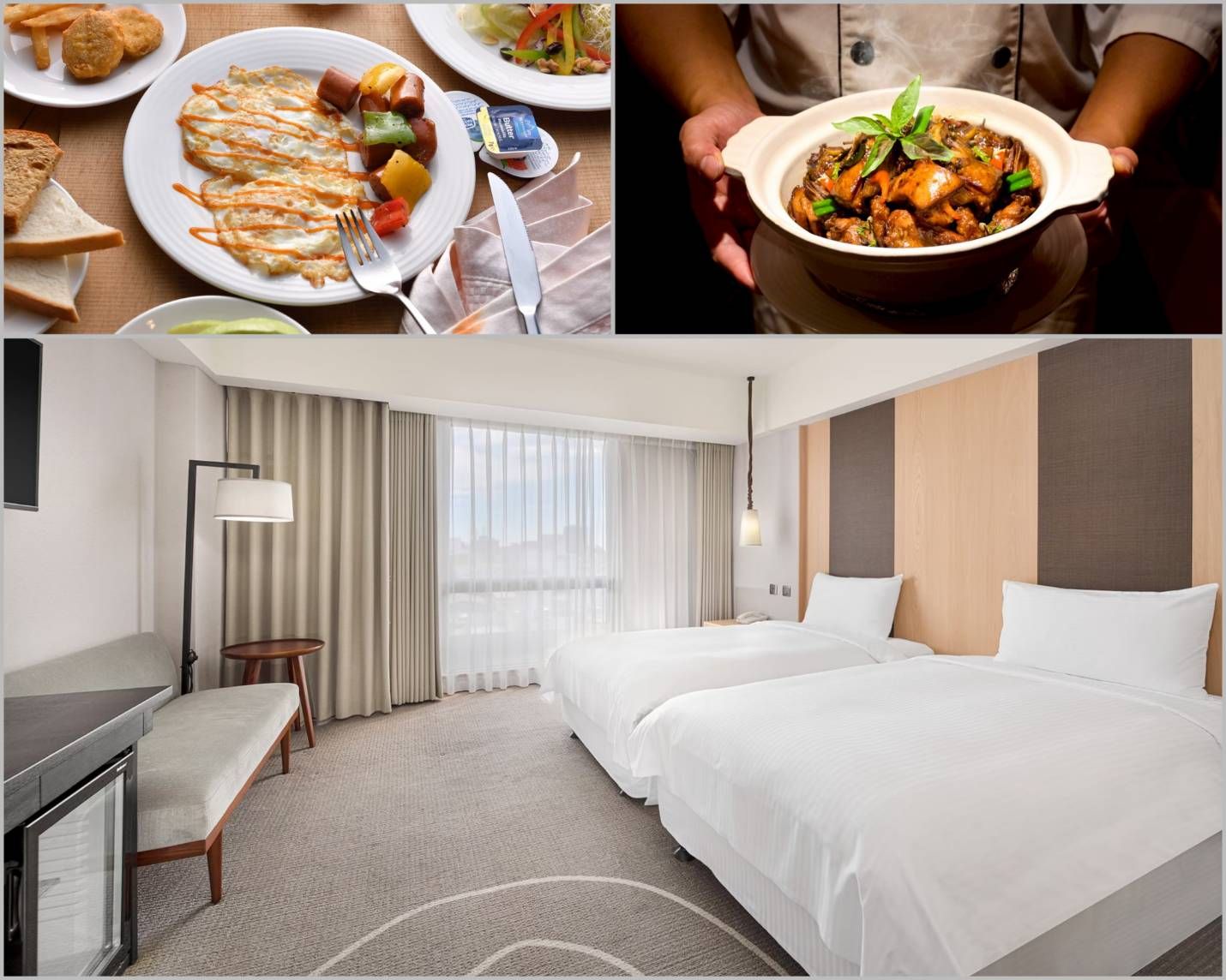 台東南豐鐵花棧-雙人房及鐵花餐酒館。（圖／台東南豐鐵花棧提供）