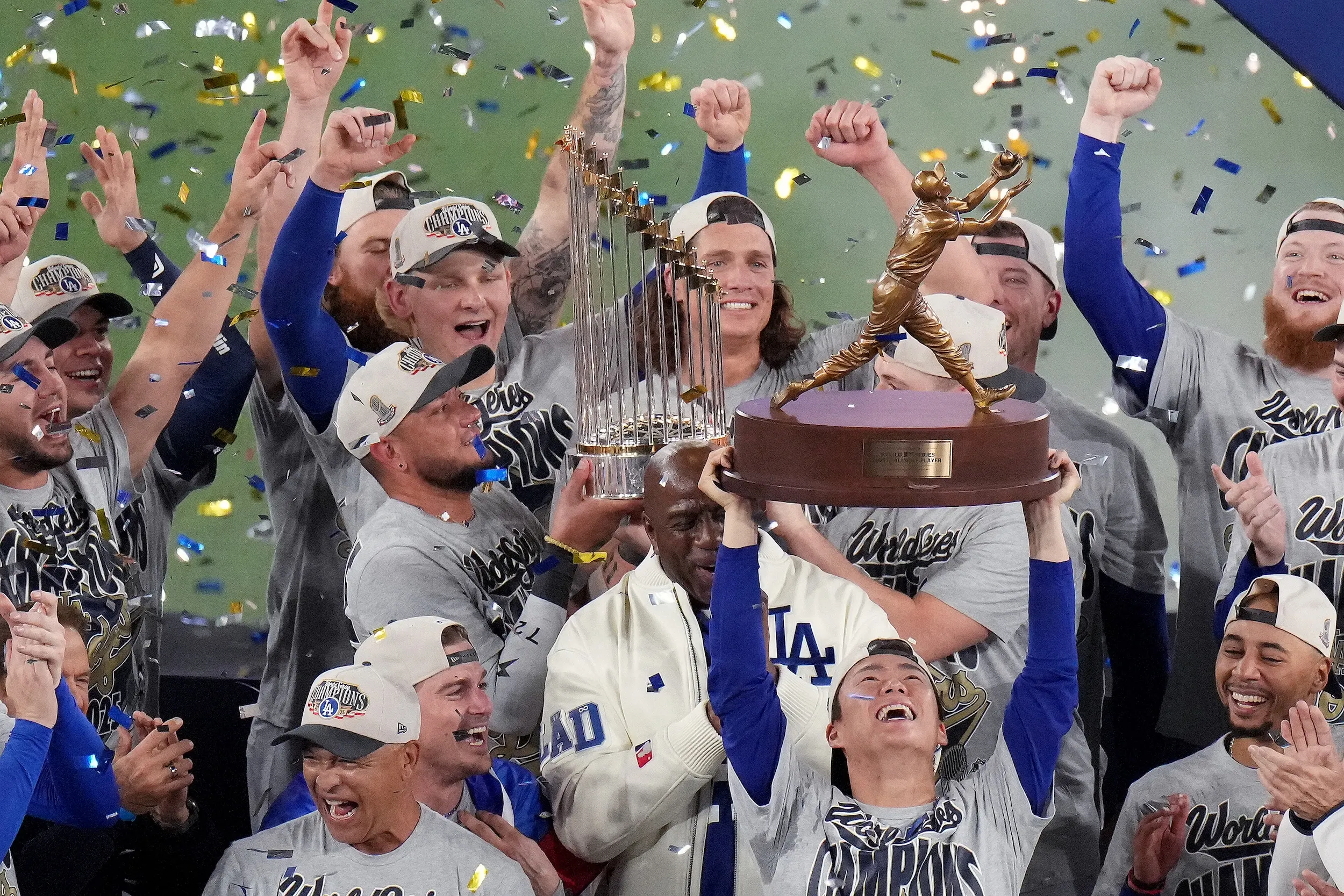 2025年11月1日，洛杉磯道奇在世界大賽第七戰擊敗強敵藍鳥，締造MLB冠軍二連霸的偉業。（美聯社）