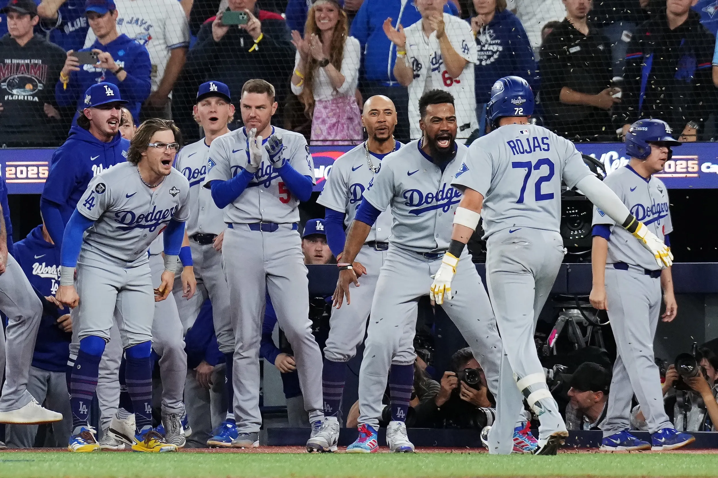 道奇老將羅哈斯的陽春彈，讓洋基重燃連霸希望。（美聯社）