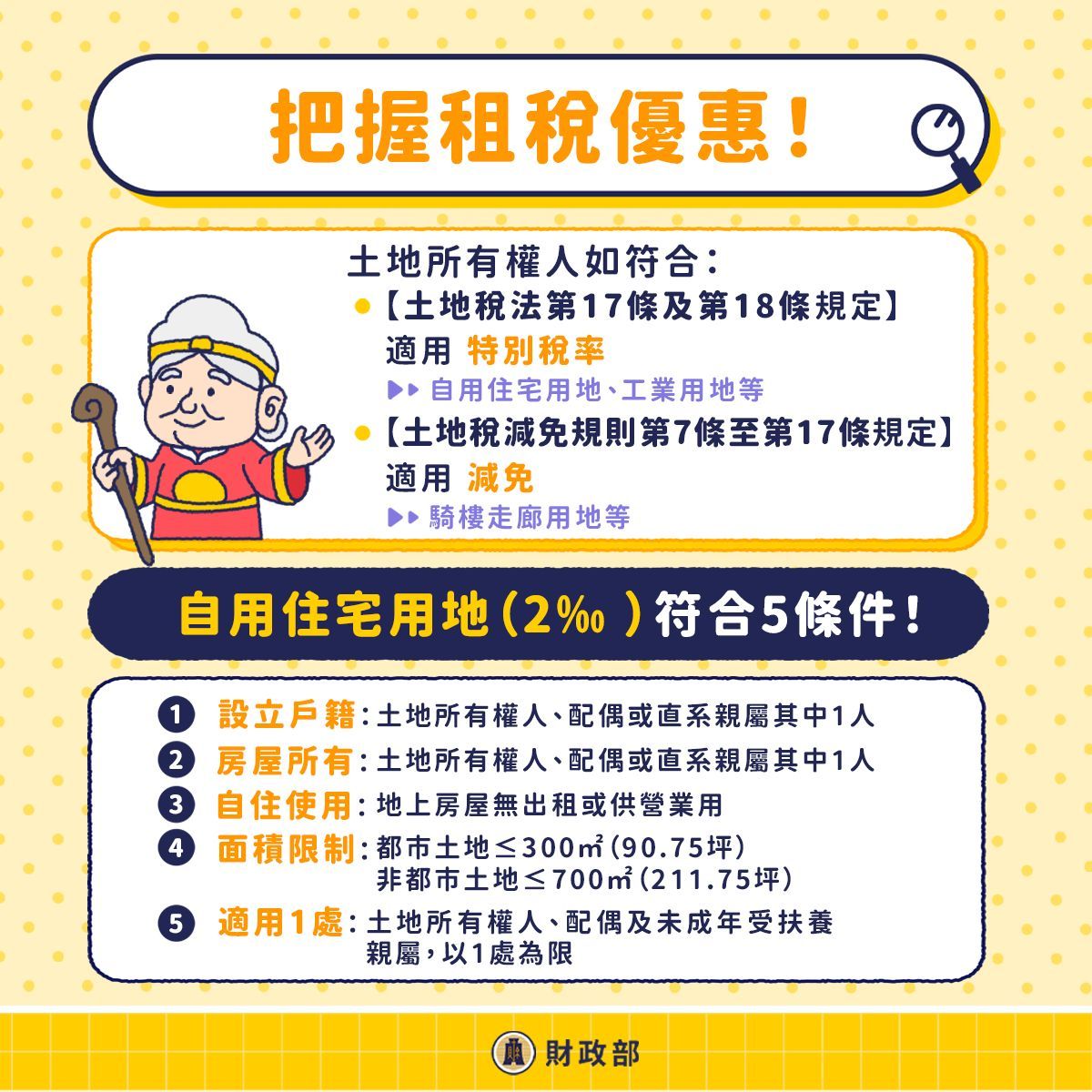 自用住宅用地。（圖／取自財政部）