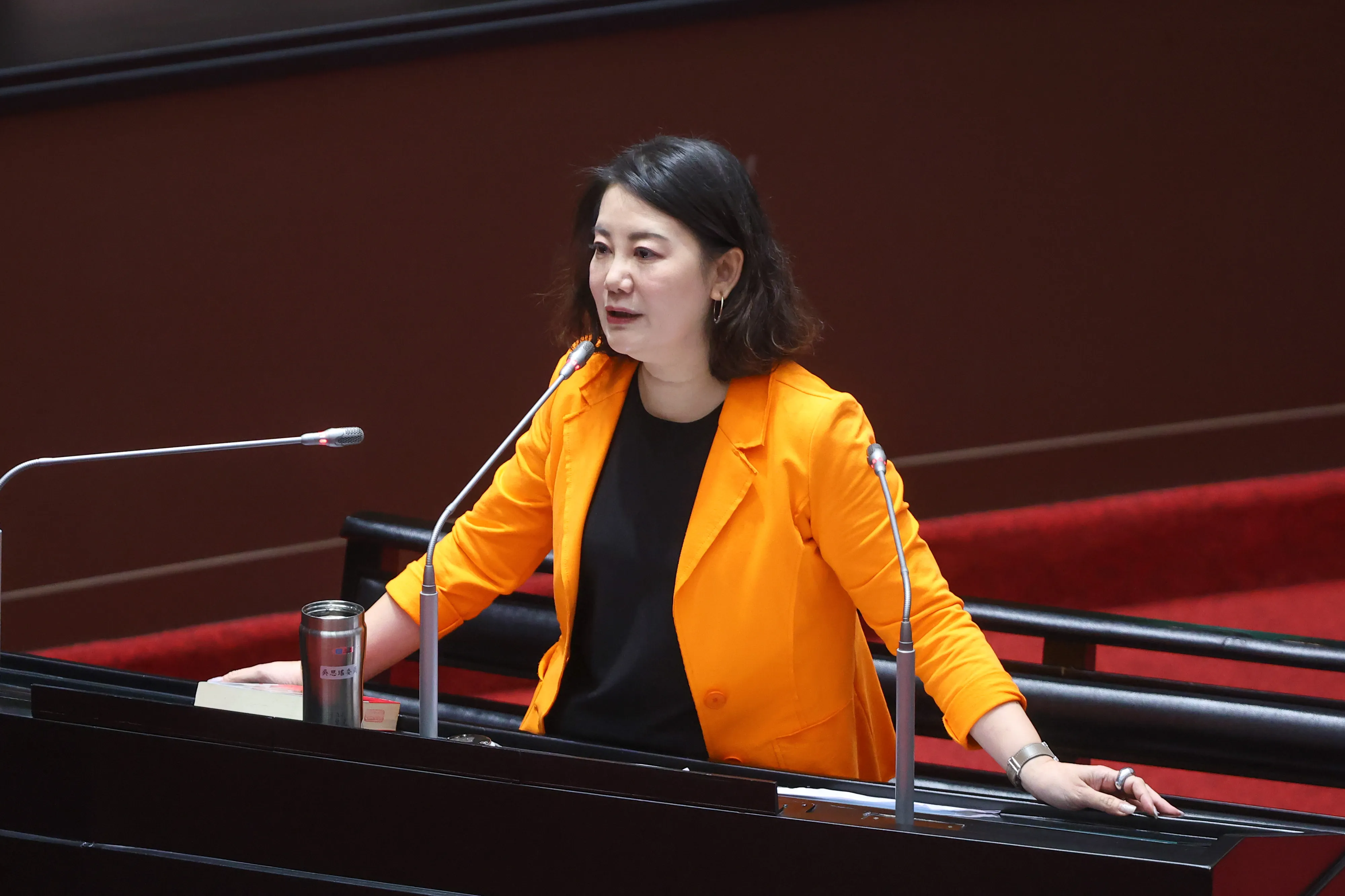 20251104-民進黨立委吳思瑤4日於立院質詢。（顏麟宇攝）