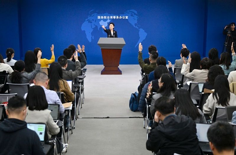 國台辦新任發言人張晗。（新華社）