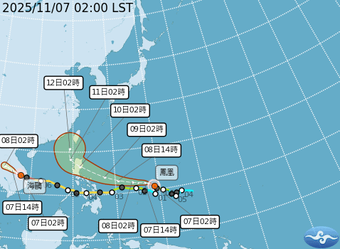 鳳凰台風最新進路。（図／取自中央気象署）