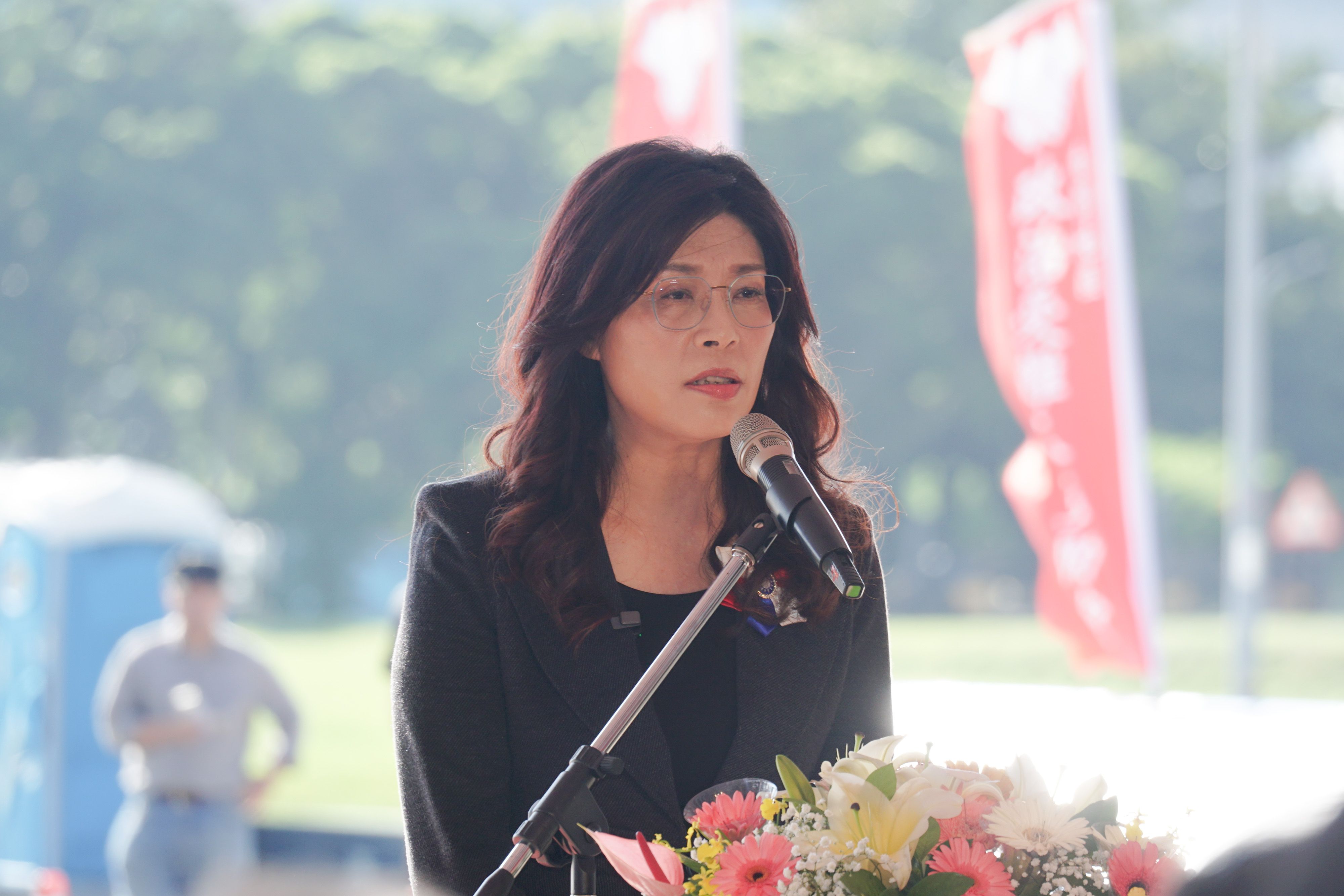 20251108-國民黨主席鄭麗文出席1950年代白色恐怖秋祭慰靈大會。(蔡親傑攝)