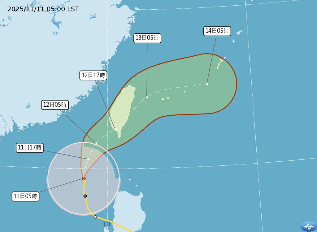鳳凰颱風路徑。（圖／取自中央氣象署）