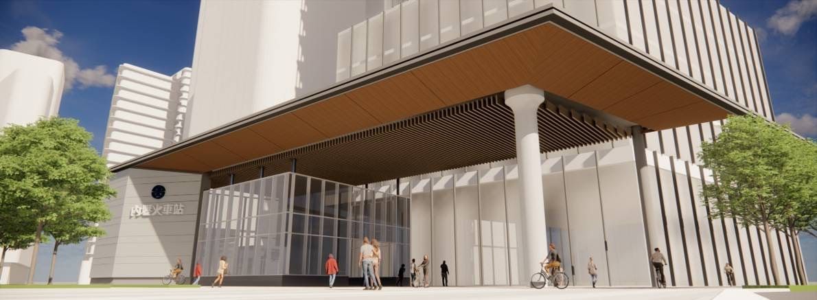 內壢站原本預計於2029年4月通車，然而因缺工缺料影響，恐延至2033年。（交通部鐵道局提供）