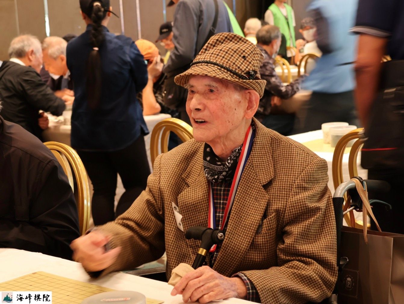 連續參加23年的北區長青賽棋友，95歲的周朝棟。（海峰棋院）