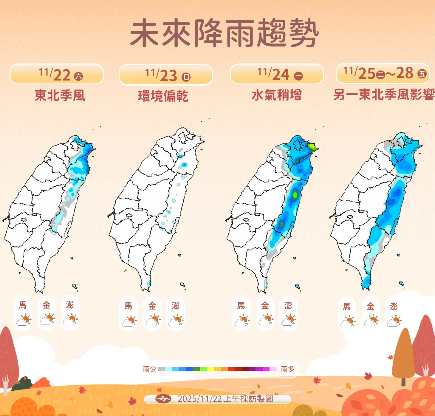 未來一周降雨趨勢。（圖／中央氣象署提供）