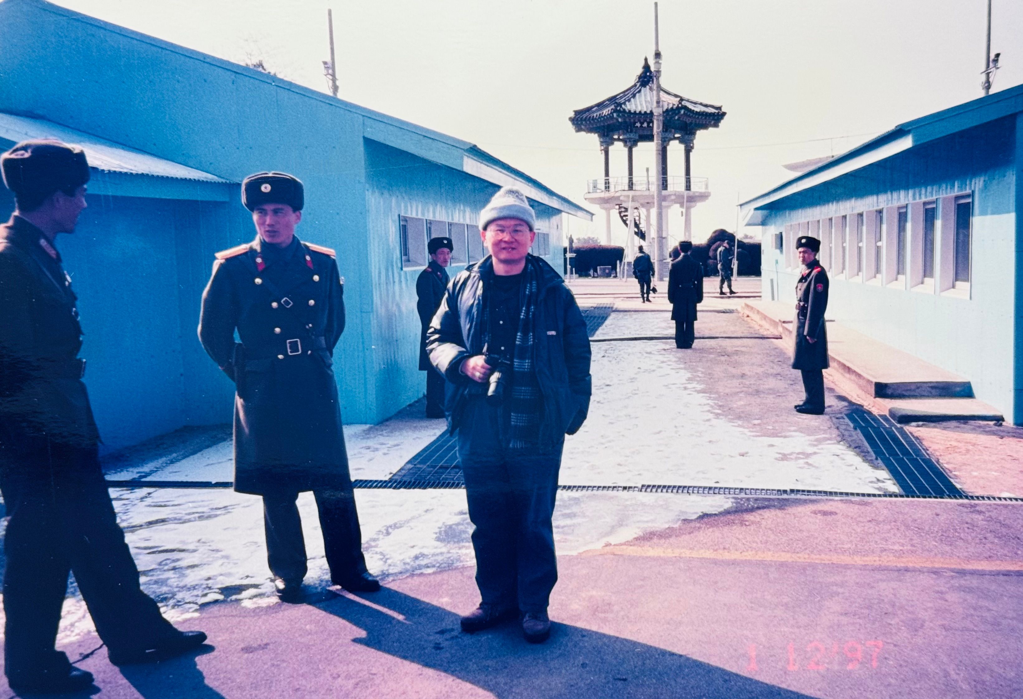 作者攝於板門店。（邱一新提供）