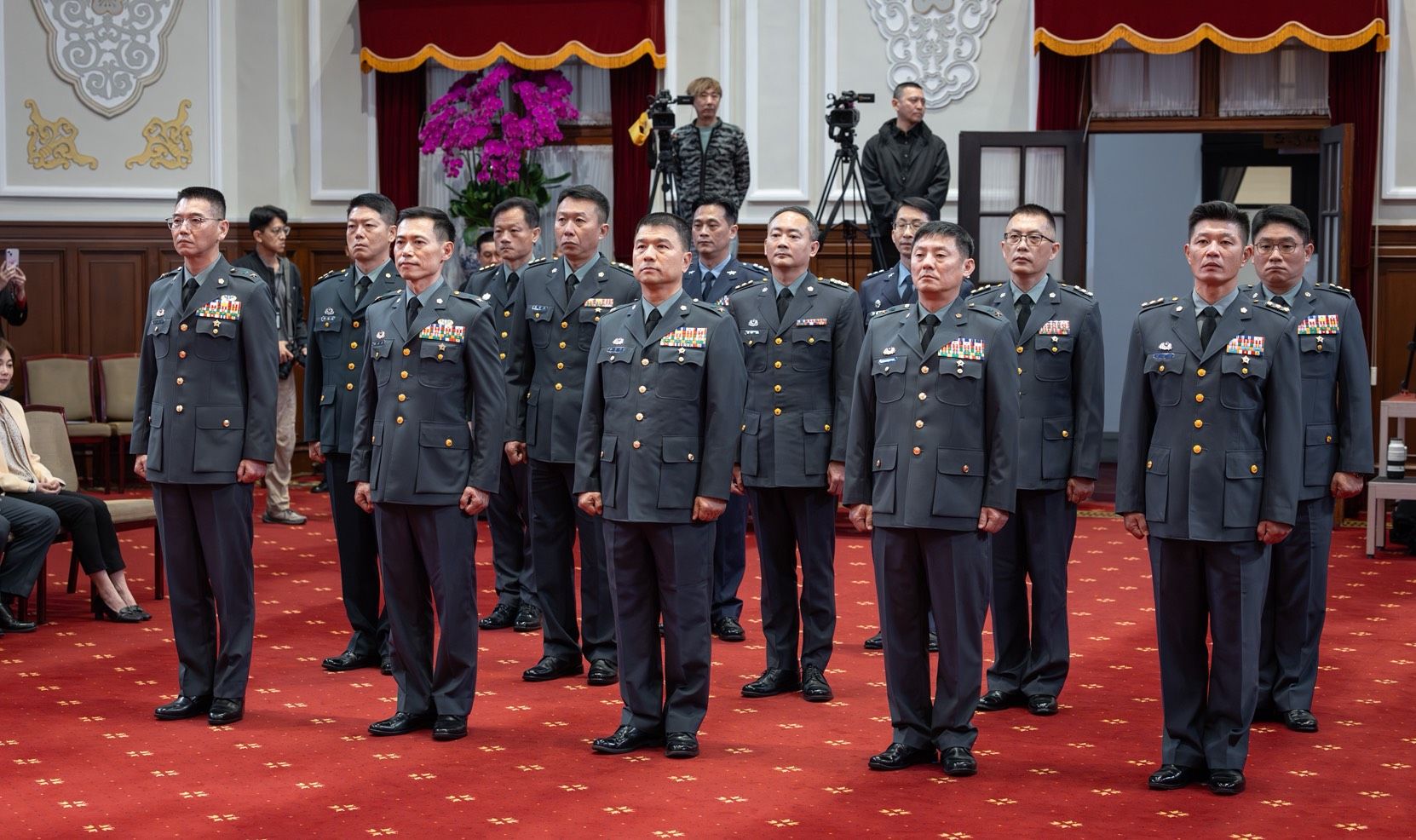 20251125-總統賴清德25日上午主持「中華民國114年12月份將官晉任授階典禮」。（總統府提供）