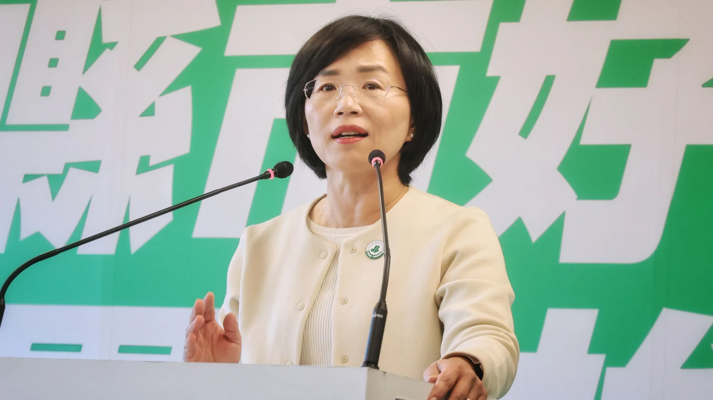 20251126-民進黨新北市長提名人蘇巧慧26日出席民進黨縣市長提名記者會。（柯承惠攝）