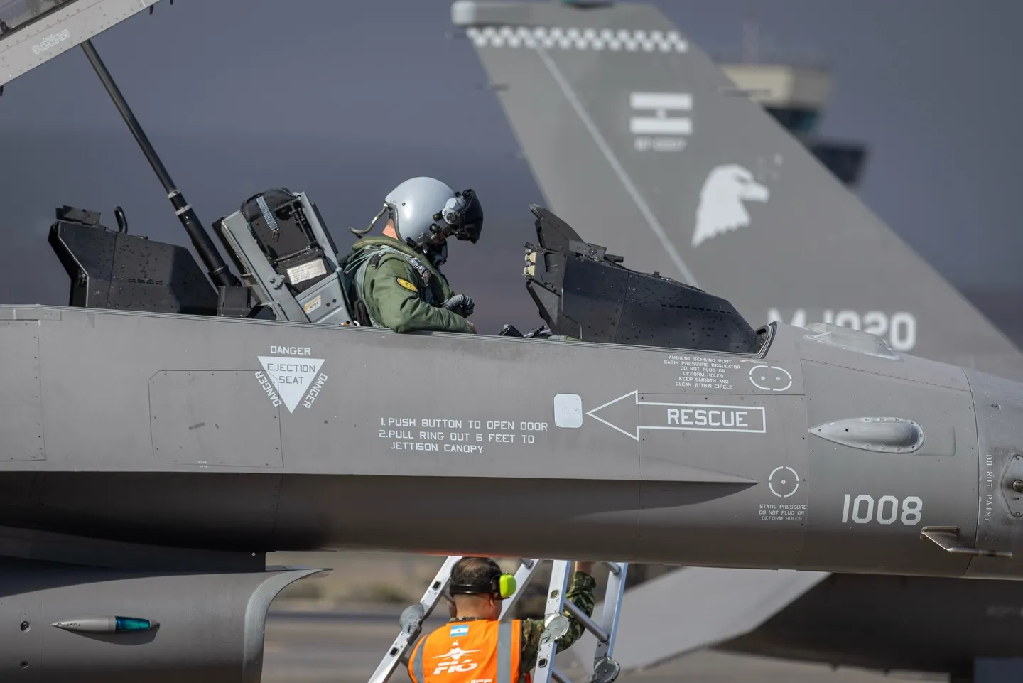 阿根廷飛行員在丹麥接受F-16戰機飛行訓練。（翻攝自阿根廷國防部）