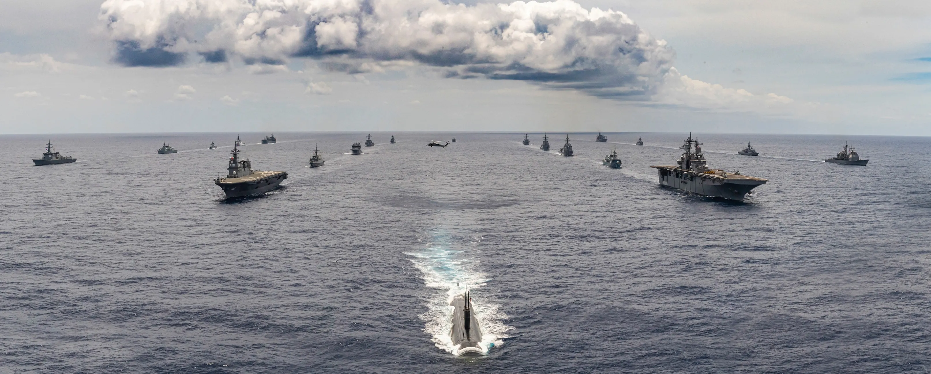 2020環太平洋軍演的壯盛軍容。（美軍太平洋艦隊臉書）