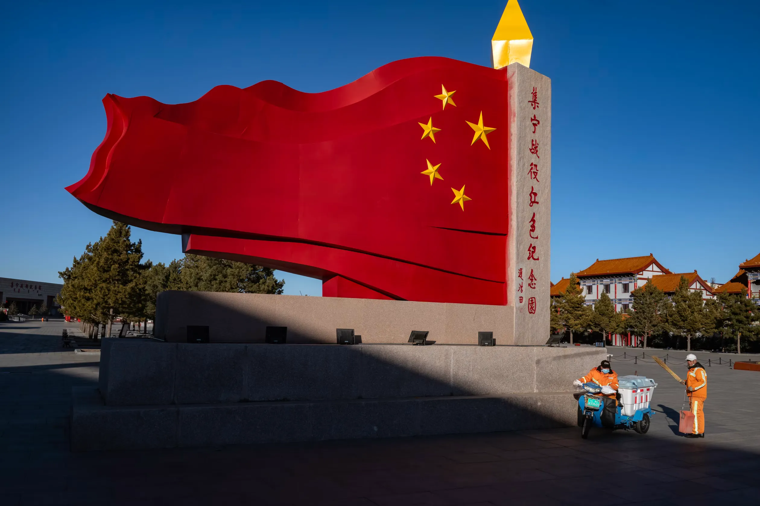 位於烏蘭察布的集寧戰役紀念碑。（Andrea Verdelli for WSJ）