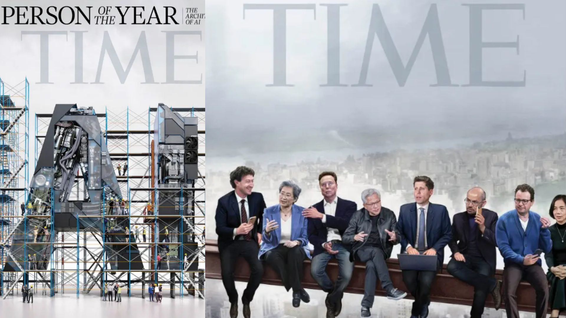 美國《時代雜誌》（TIME）風雲人物名單，最終的殊榮頒給了「AI設計師們」，其中包括黃仁勳（Jensen Huang）和蘇姿丰（Lisa Su）。（圖／取自時代雜誌）