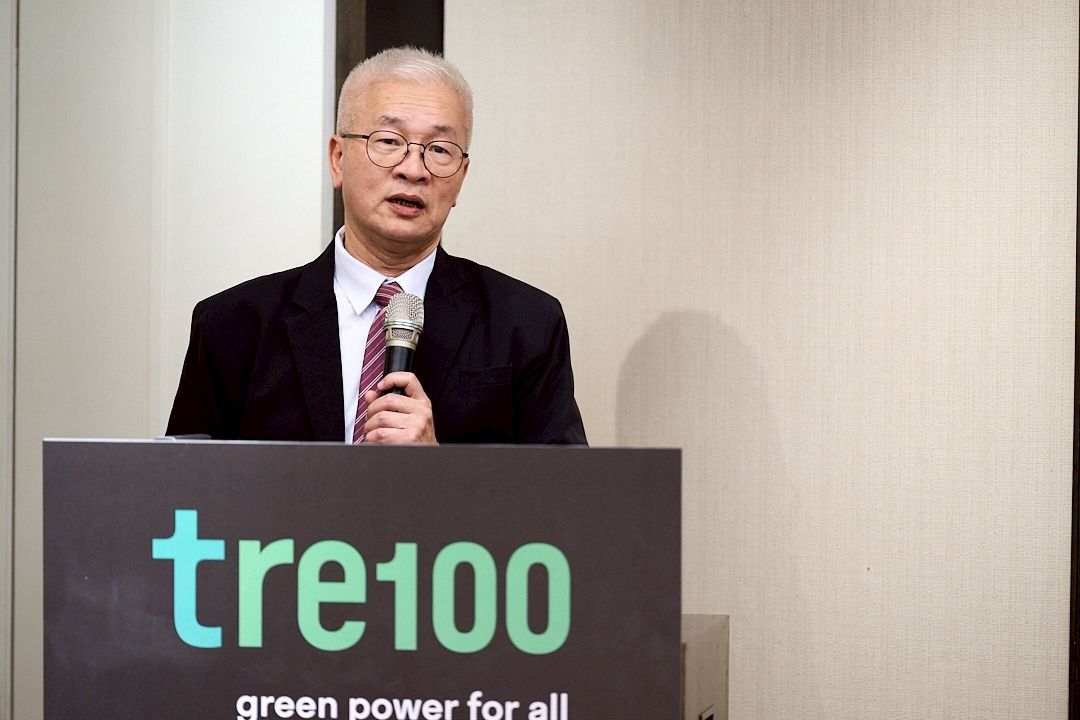中經院12月12日宣布啟動「TRE100」倡議，經濟部標準檢驗局副局長謝翰璋在活動上發表演說。(中經院提供)