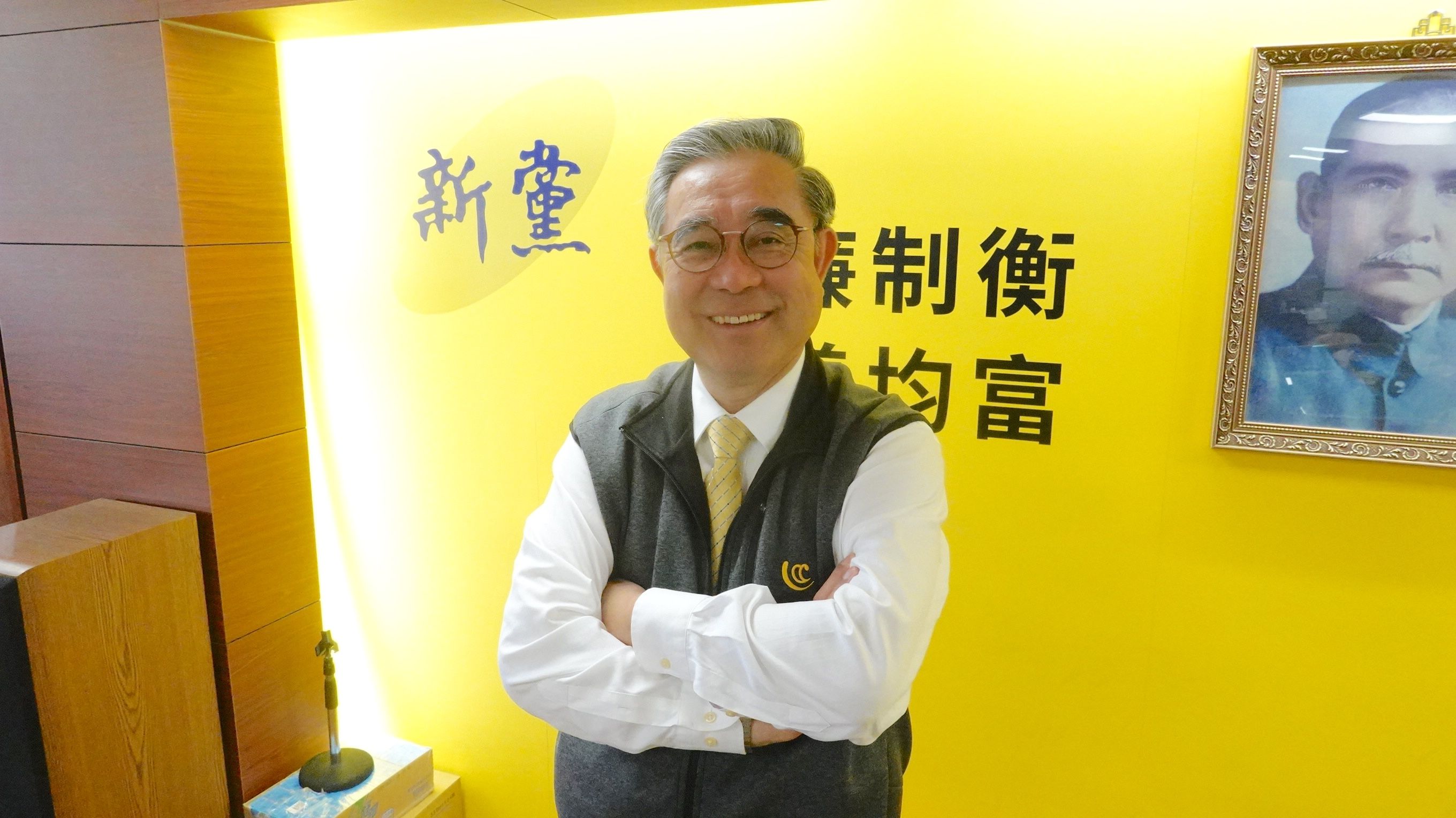 新黨主席吳成典接受風傳媒訪問。（楊騰凱攝）