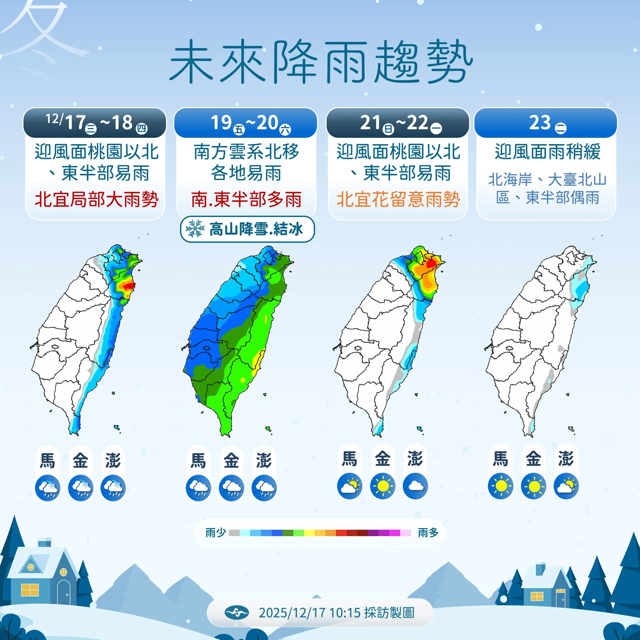 未來一周降雨趨勢。（圖／氣象署提供）