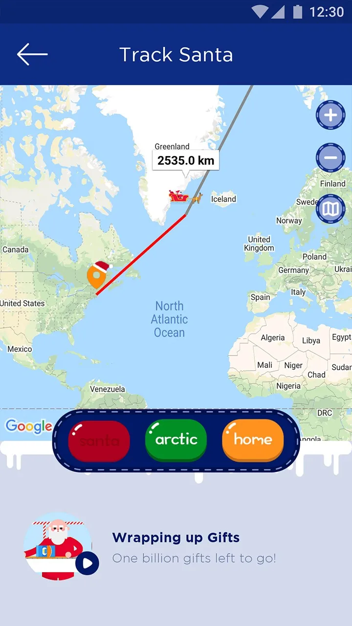 Google與北美防空司令部共同推出「聖誕老人追蹤器」。（圖／取自Google）