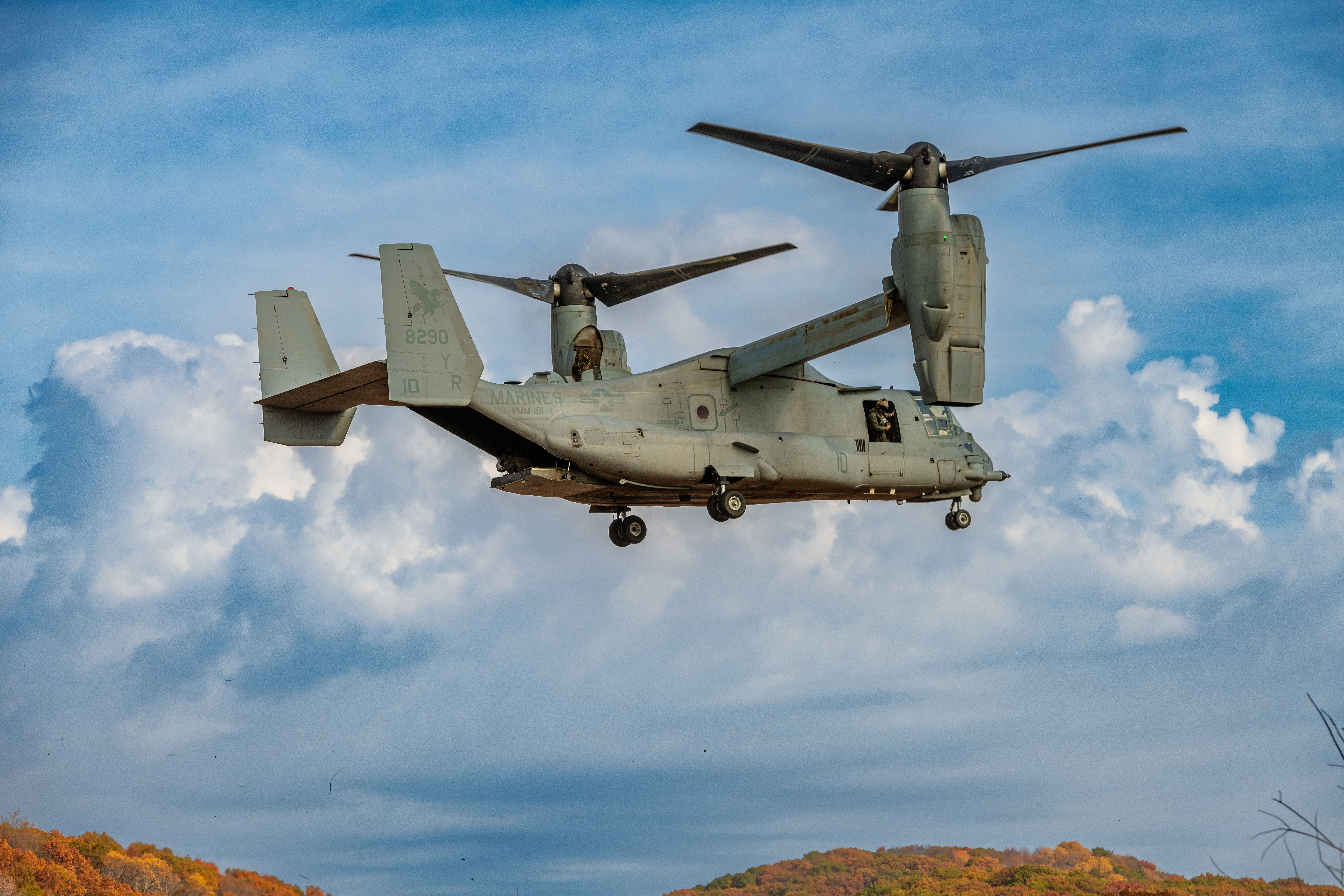 駐日美軍麾下現役MV-22魚鷹機。（翻攝自美軍DVIDS系統）