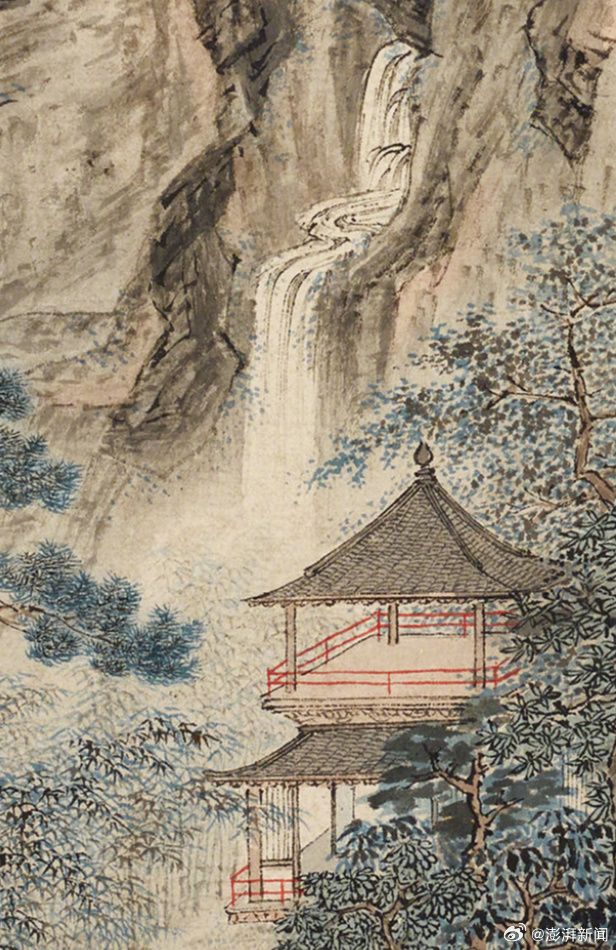 中國南京博物院傳出前任館長涉嫌盜賣捐贈文物，圖為明代仇英繪製的《江南春》。（翻攝自微博）