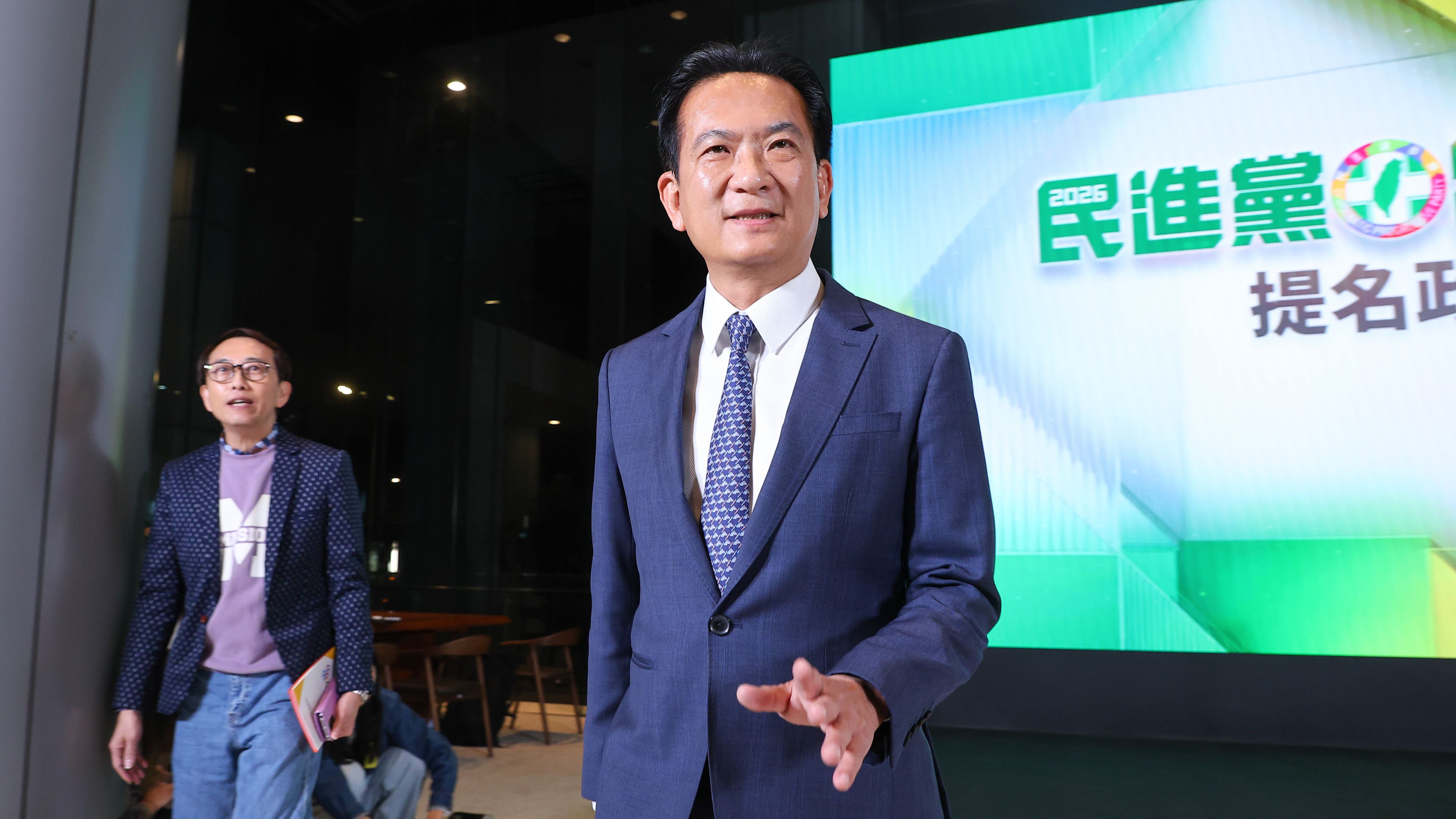 20251227-民進黨台南市長初選參選人林俊憲27日出席2026民進黨台南市長提名政見會。（顏麟宇攝）