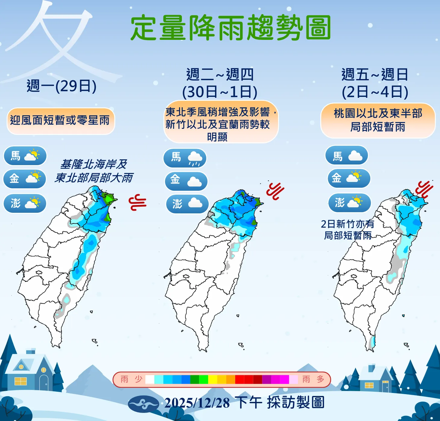 下周降雨趨勢圖。（圖／氣象署提供）