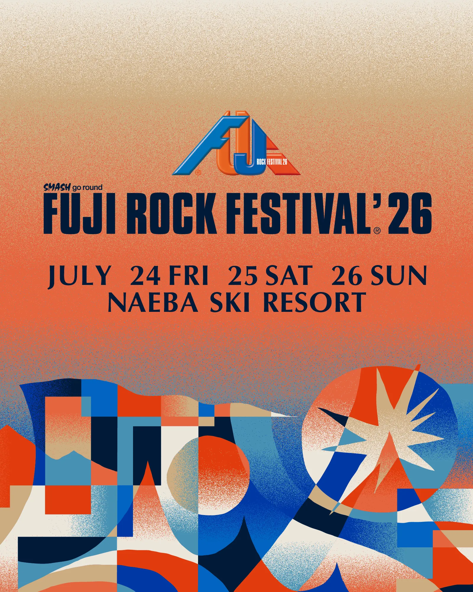 FUJI ROCK FESTIVAL ’26 は2026年7月24日（金）～26日（日）の3日間、新潟・苗場スキー場で開催されることが発表され、新年のメッセージとともに開催決定が告知された。FUJI ROCK FESTIVAL実行委員会