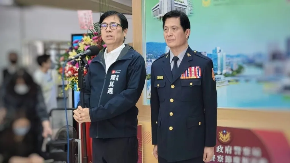 警界盛傳高雄市警察局長林炎田（右）將北上接任台北市警察局長，牽動高雄市政與中央警政系統的敏感神經。（圖/徐炳文攝）