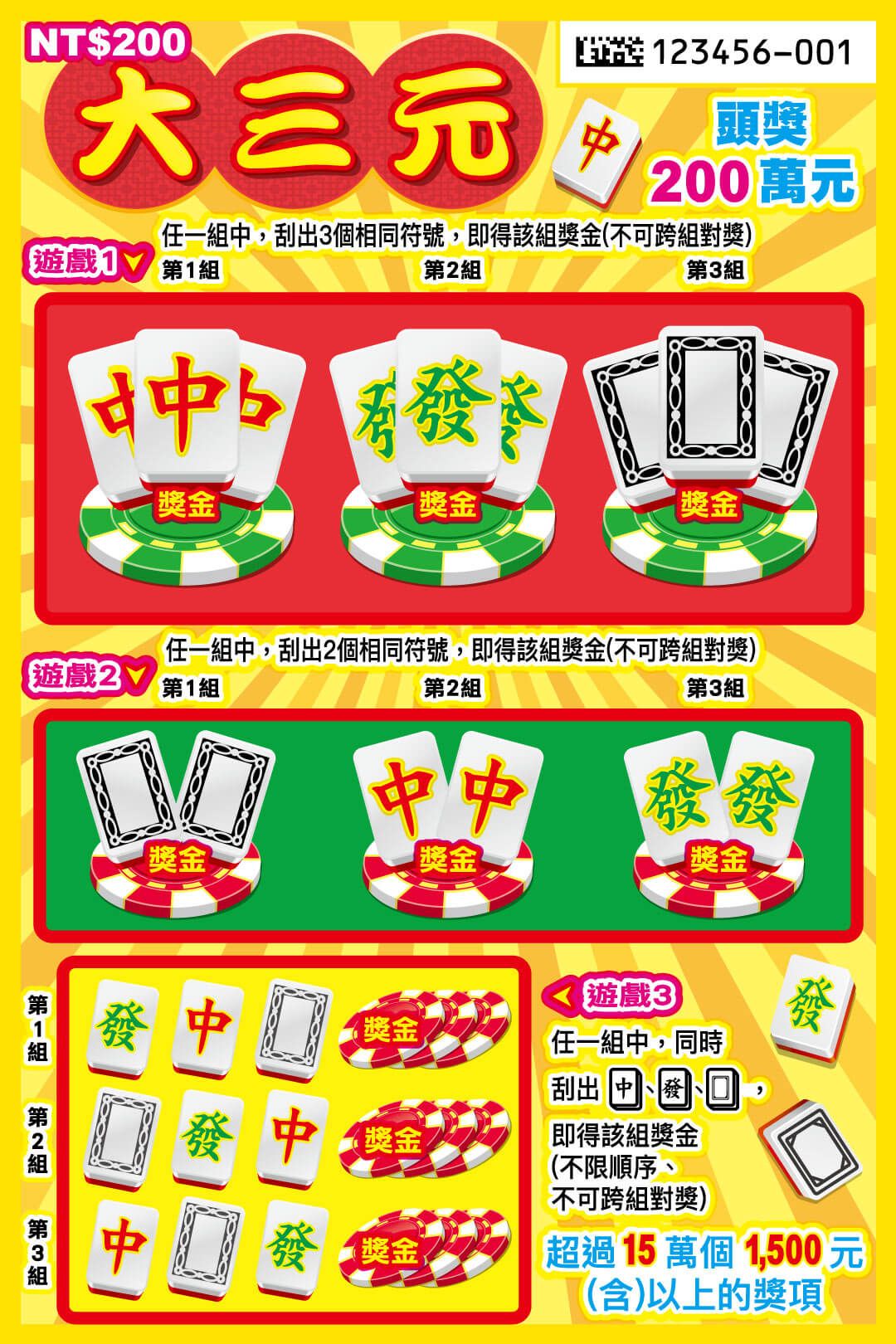 2026馬年刮刮樂-大三元（圖／台灣彩券提供）