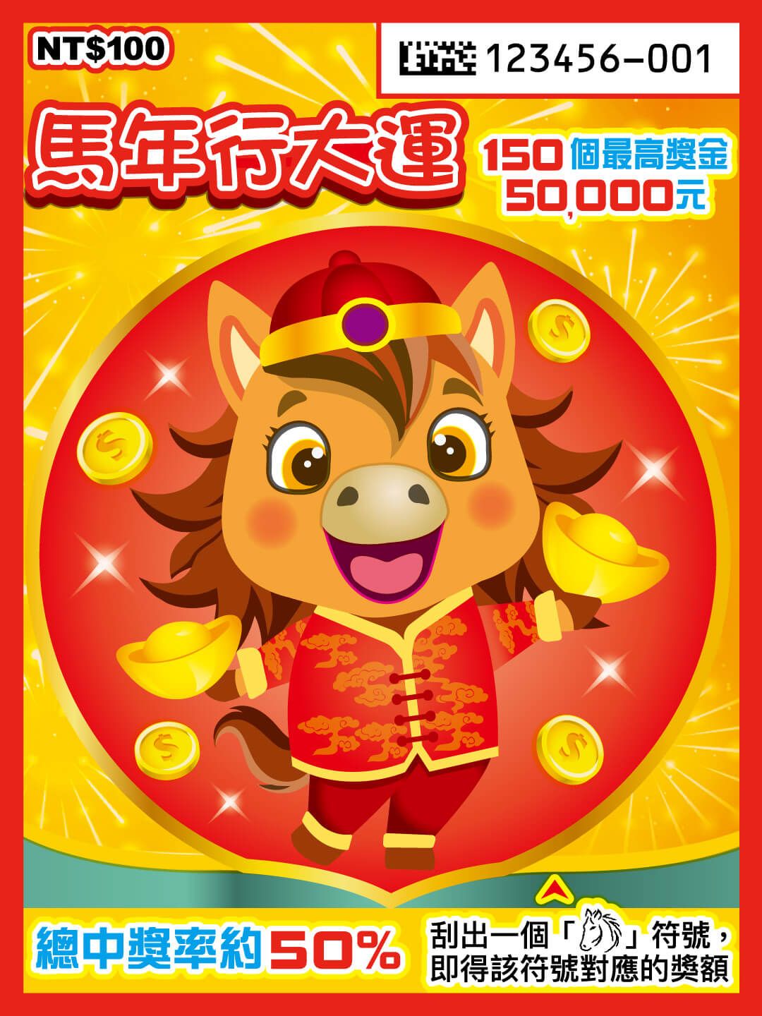 2026馬年刮刮樂-馬年行大運（圖／台灣彩券提供）