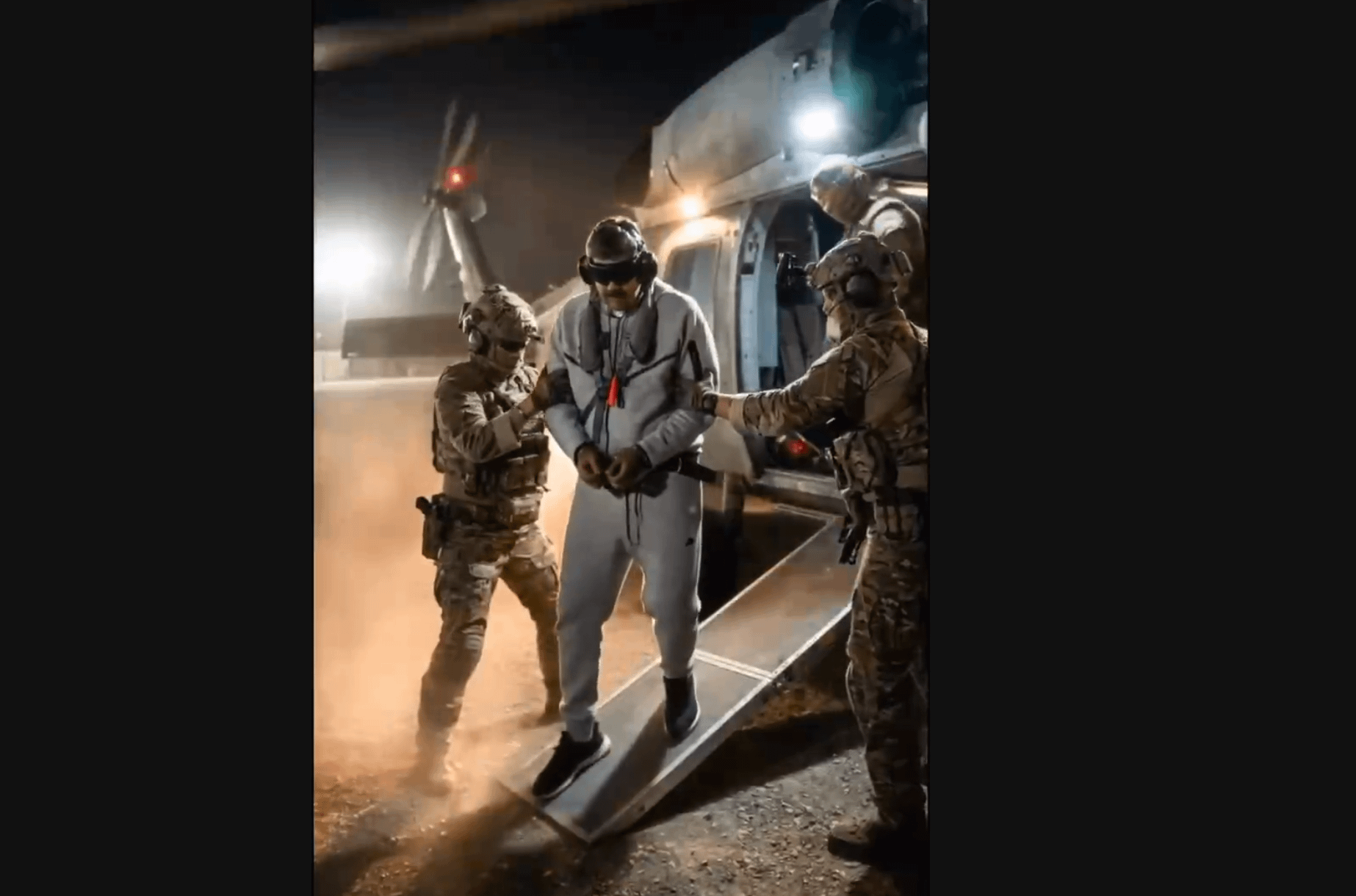 川普政府以閃電戰模式生擒委內瑞拉總統馬杜洛。（X平台）