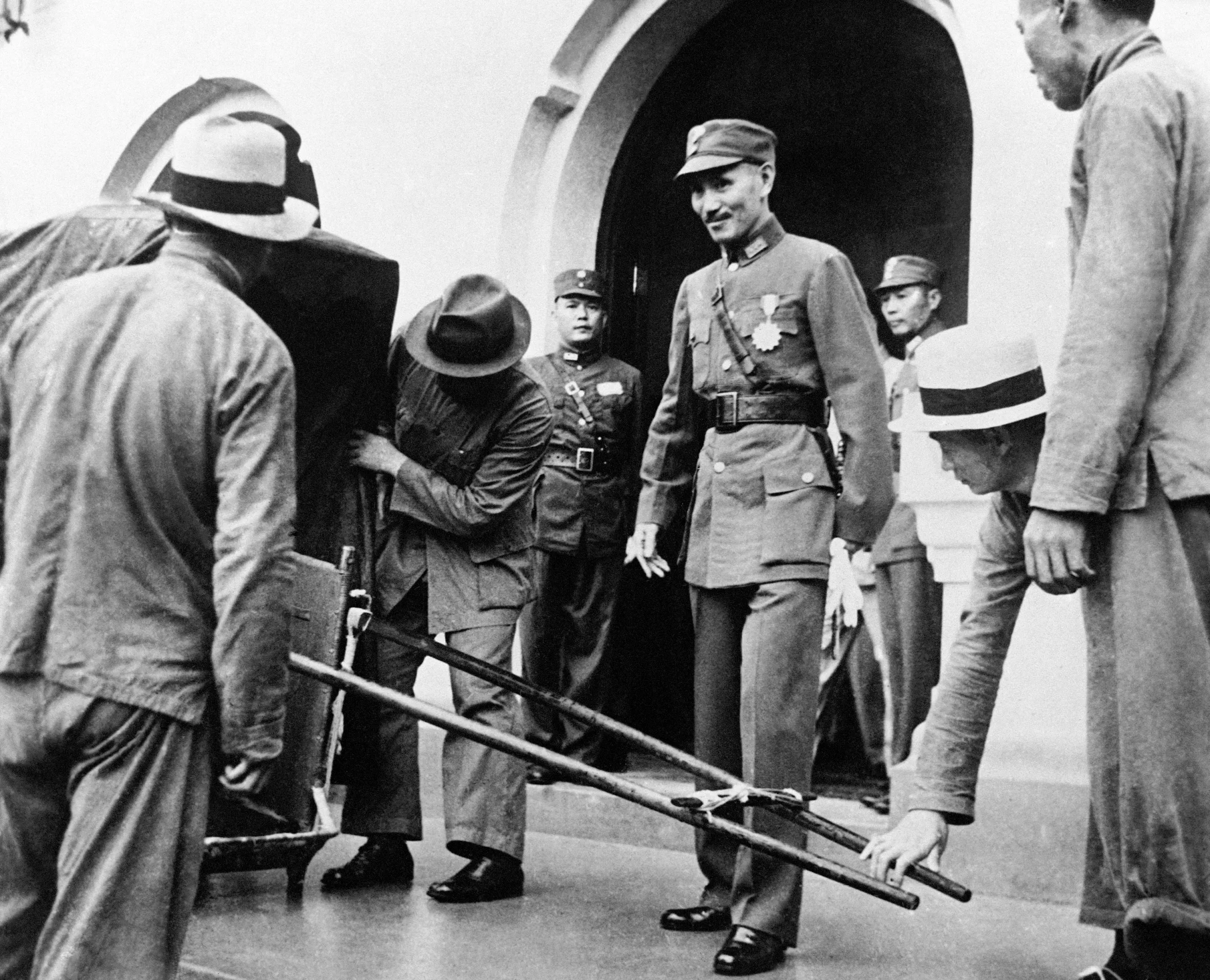 時任軍事委員會委員長的蔣中正在1937年的照片。（美聯社）