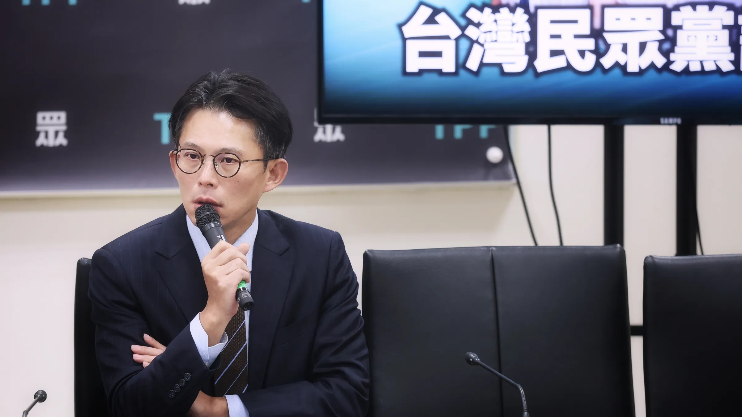 20260109-民眾黨立法院黨團總召黃國昌9日出席民眾黨記者會。（柯承惠攝）