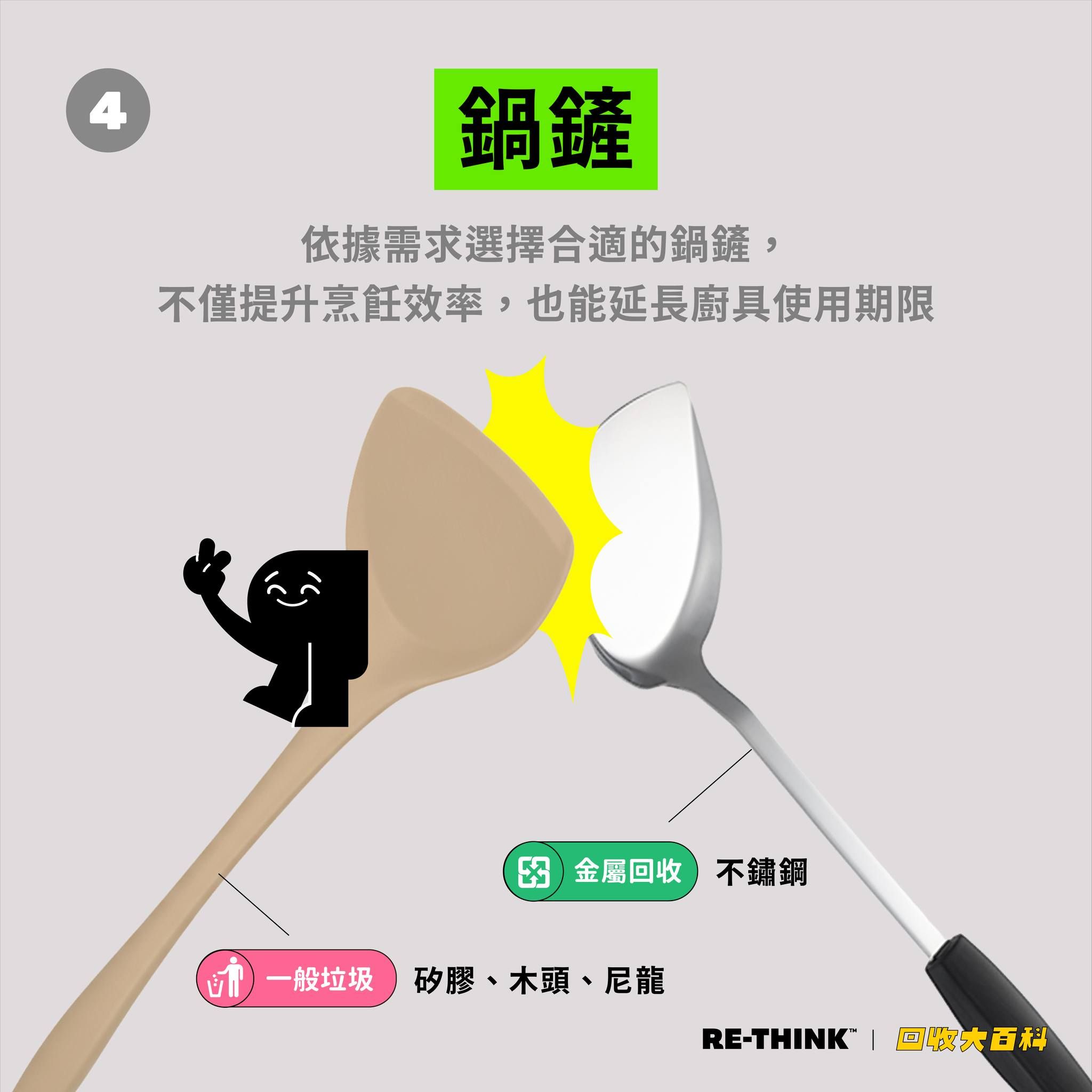 鍋鏟回收。（圖／取自RE-THINK 重新思考）