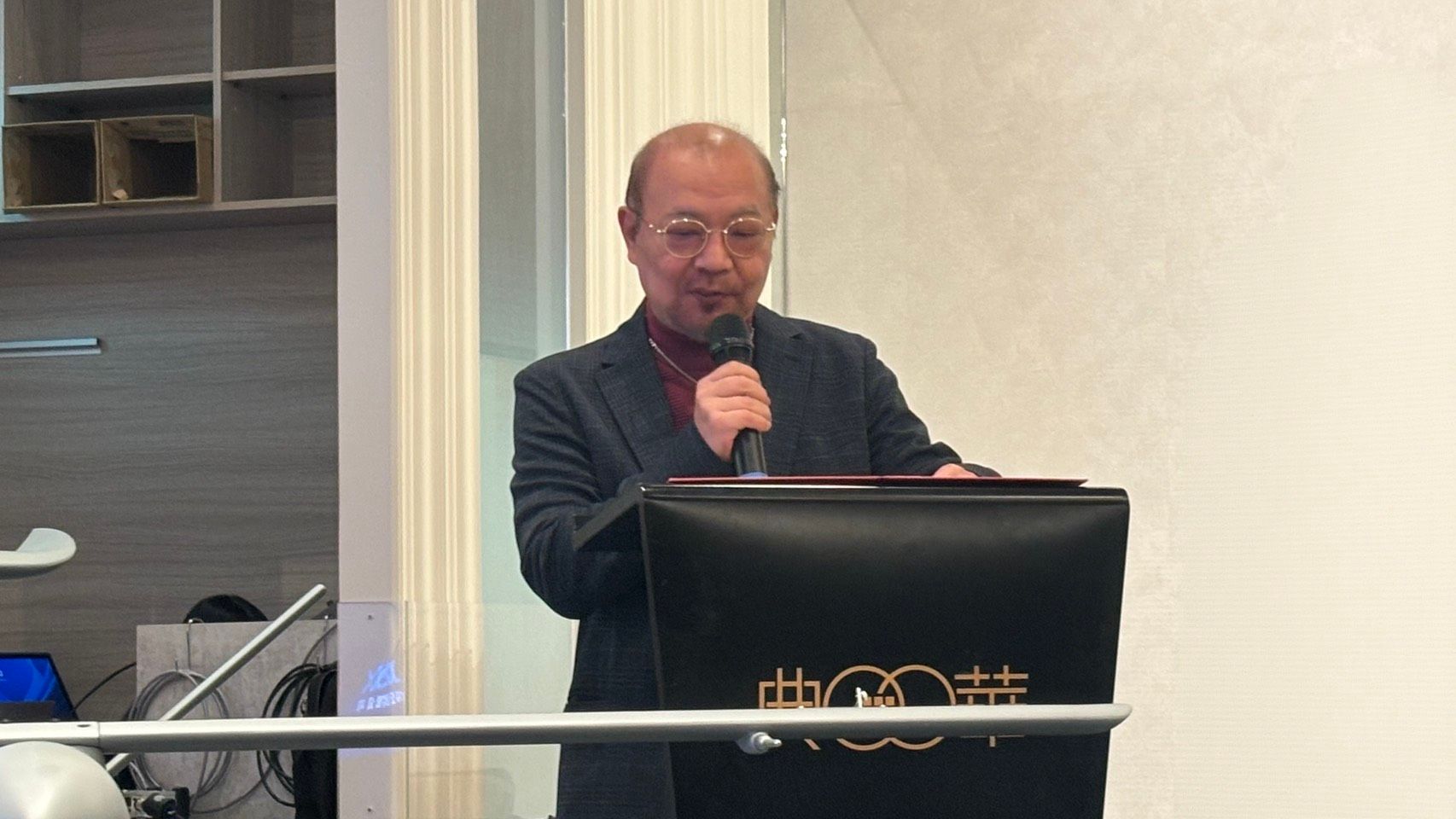 無人機國家隊領頭羊銘旺科技董事長周維昆致詞。(圖/鄧亦涵攝)