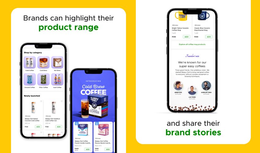 印度知名外送平台Blinkit的程式頁面。（翻攝自官方粉專）