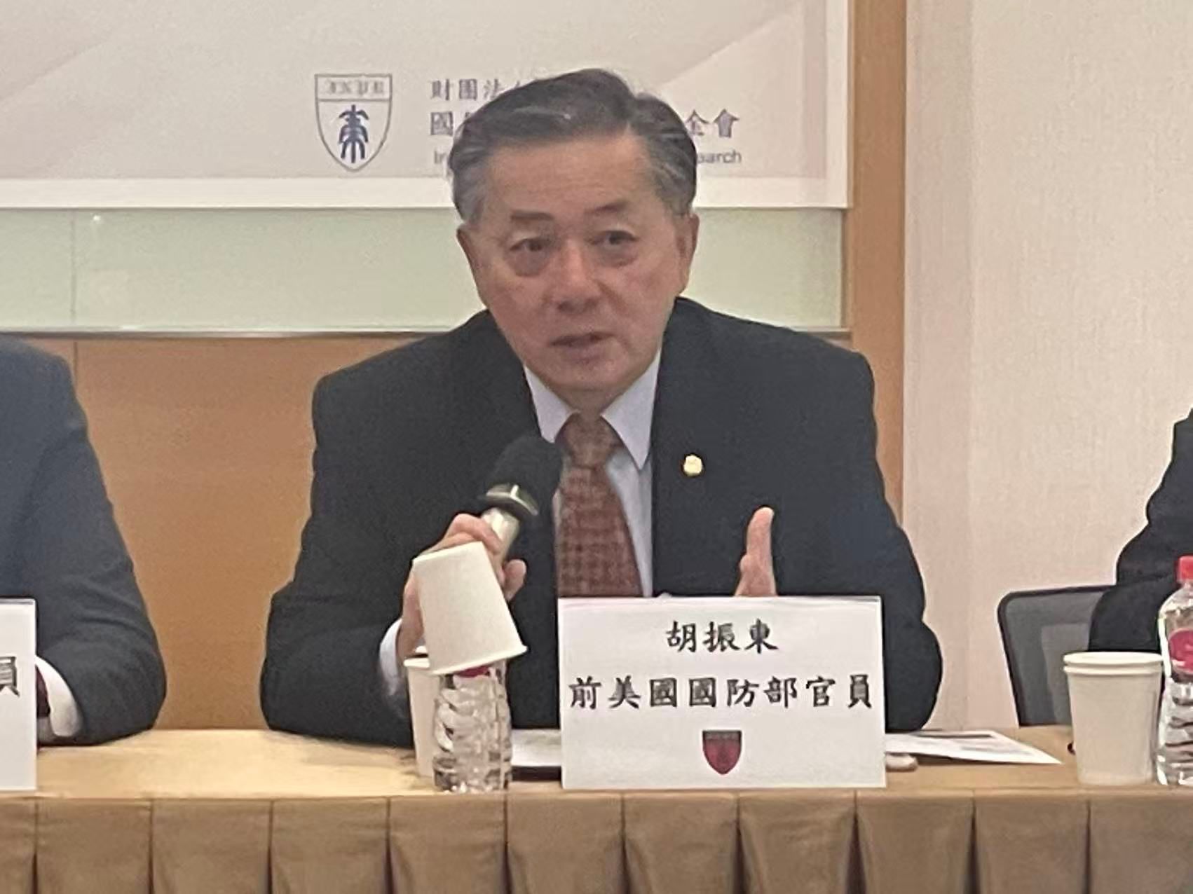 前美國國防部官員胡振東。（林庭瑤攝）