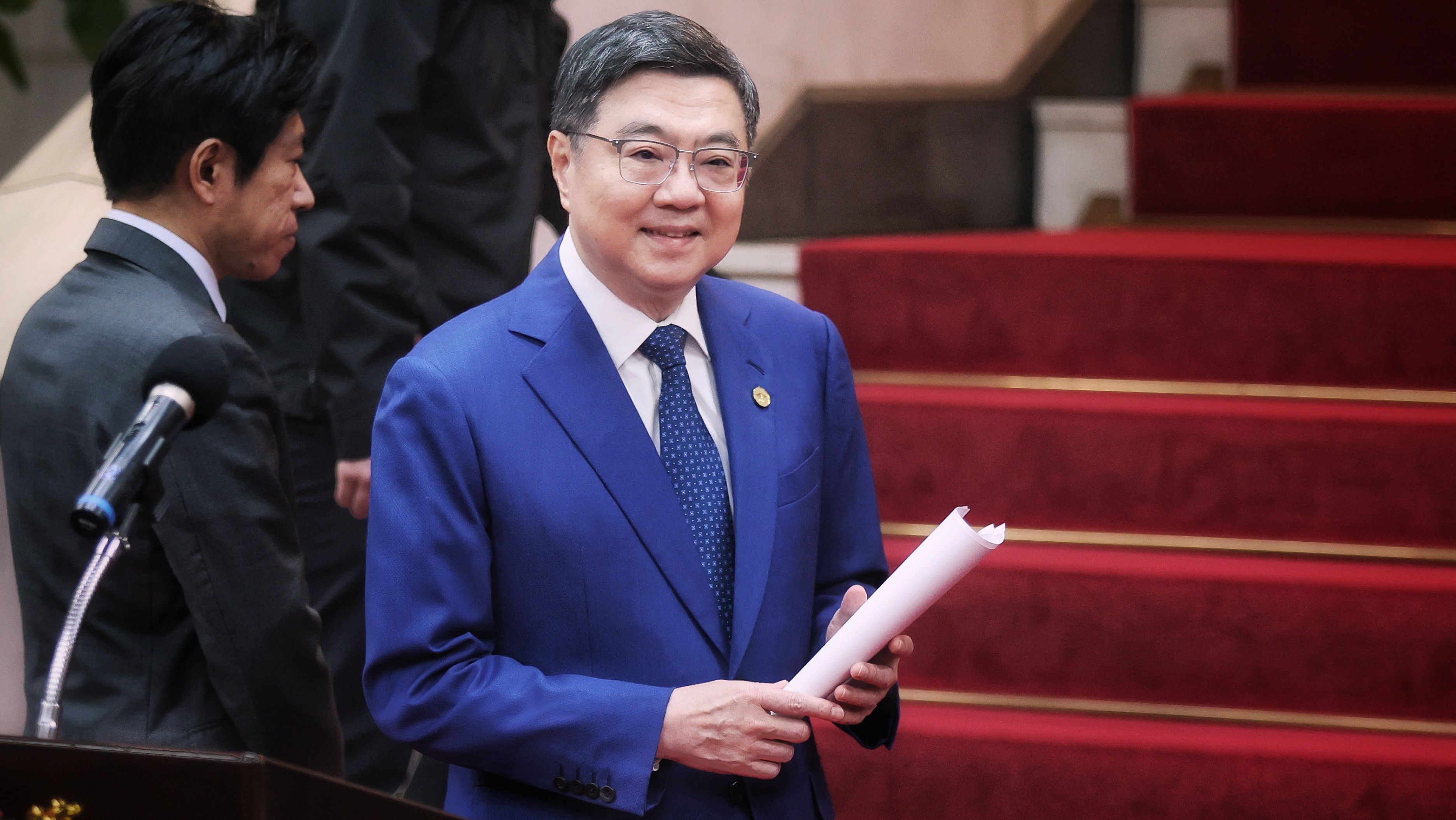 20260116-行政院長卓榮泰16日針對台美關稅發表談話。（柯承惠攝）