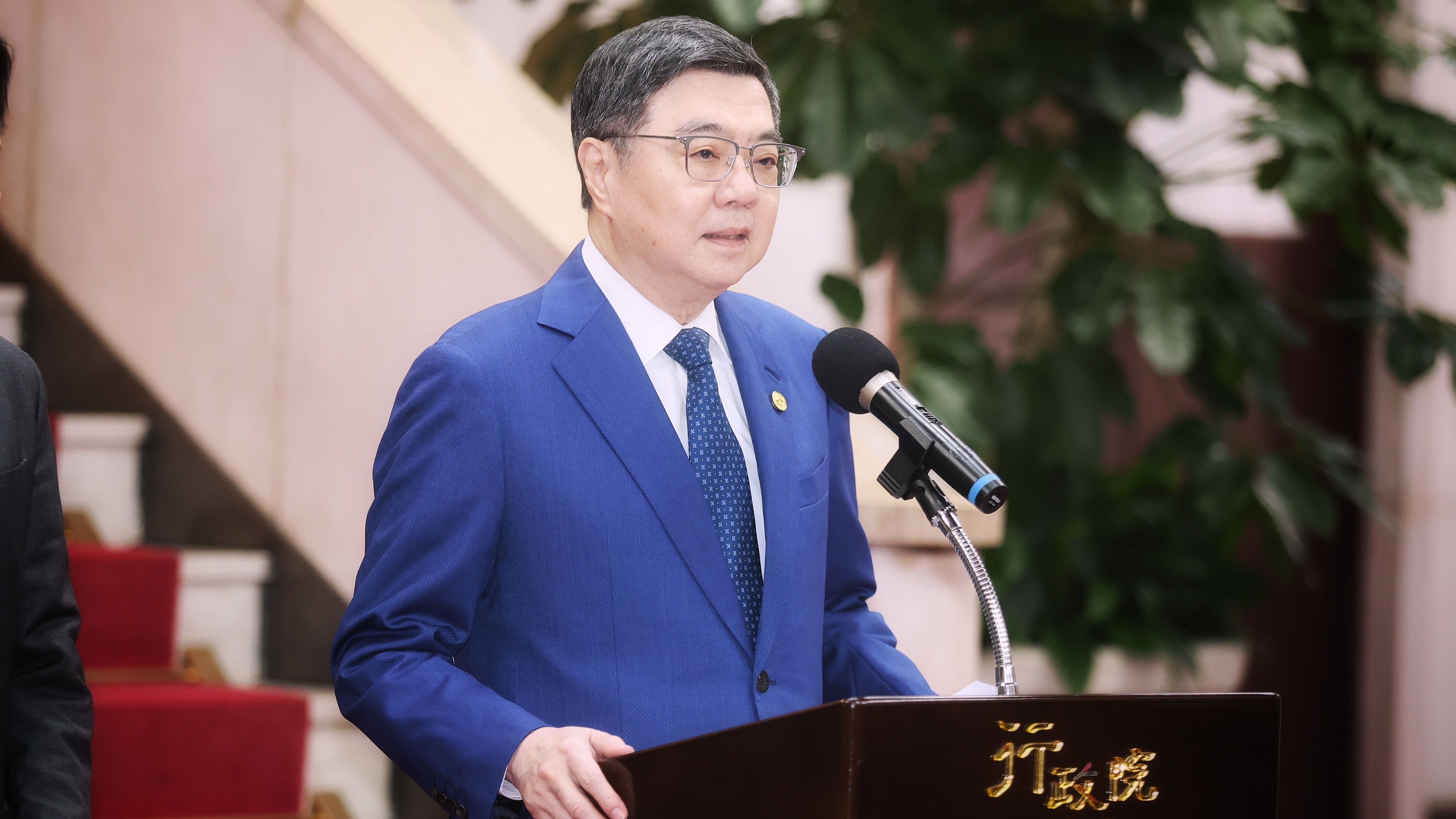 20260116-行政院長卓榮泰16日針對台美關稅發表談話。（柯承惠攝）