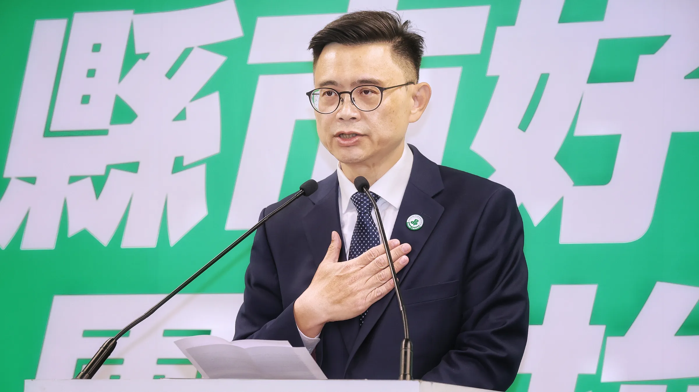 20260121-民進黨21日舉行縣市長提名記者會,圖為高雄市長提名人賴瑞隆。（柯承惠攝）