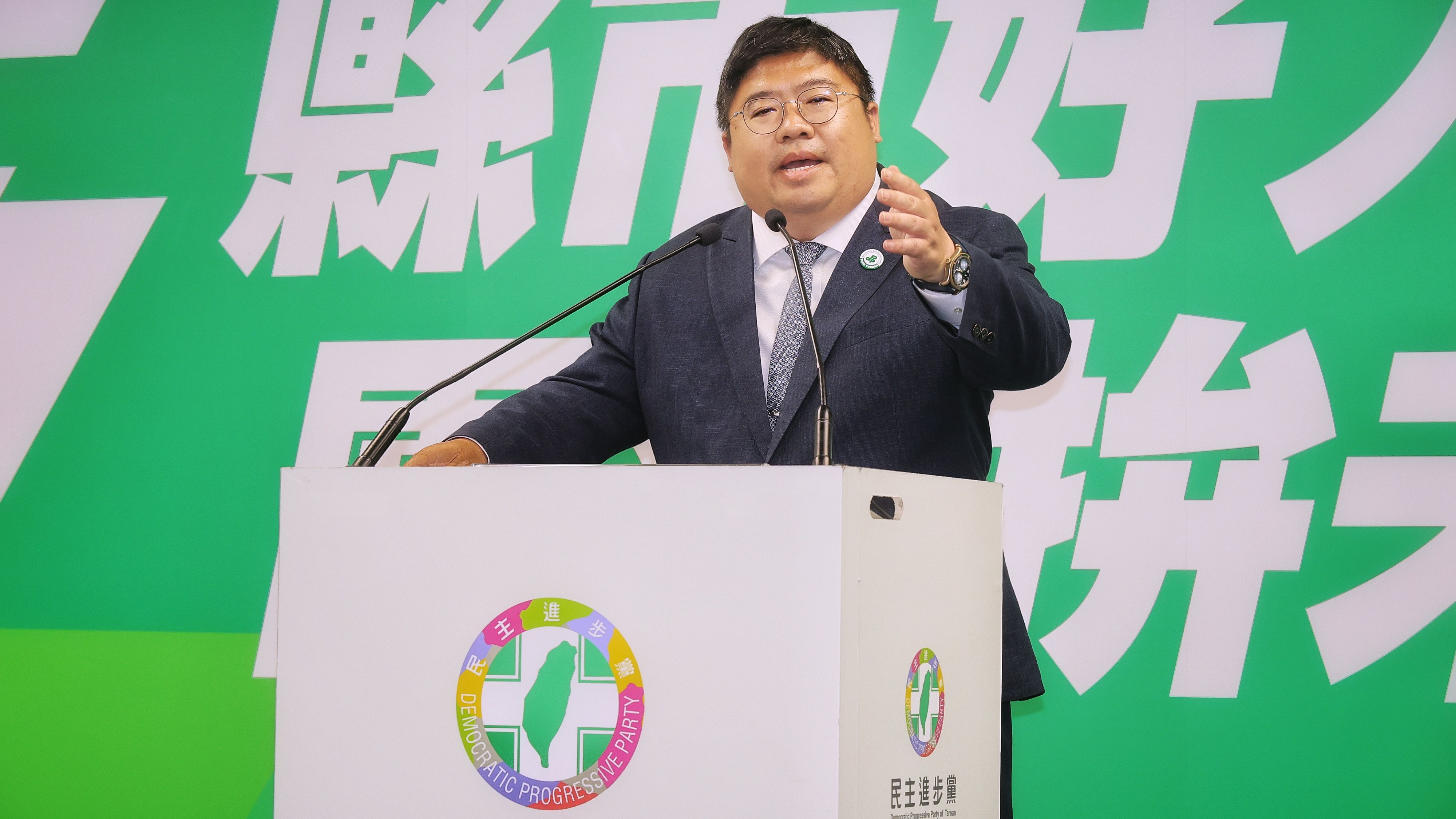 20260121-民進黨21日舉行縣市長提名記者會,圖為嘉義縣長提名人蔡易餘。（柯承惠攝）