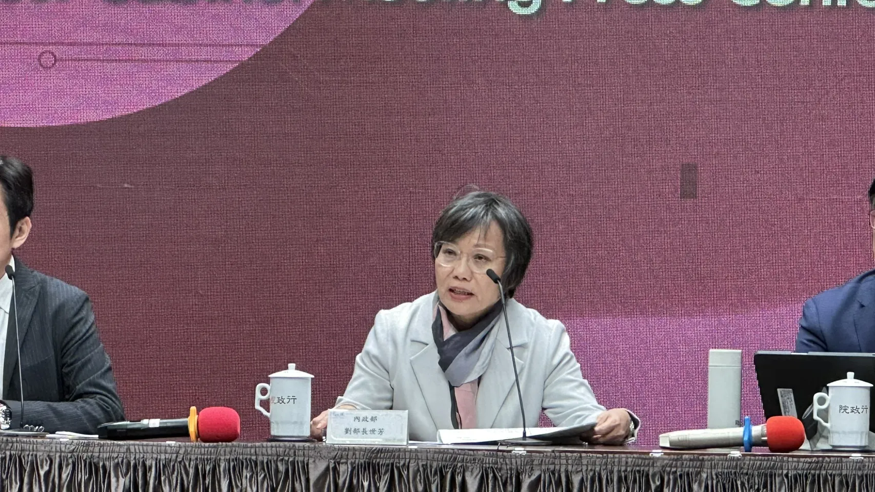 20260129-針對土方之亂，行政院29日召開記者會說明。圖為內政部長劉世芳。（羅立邦攝）