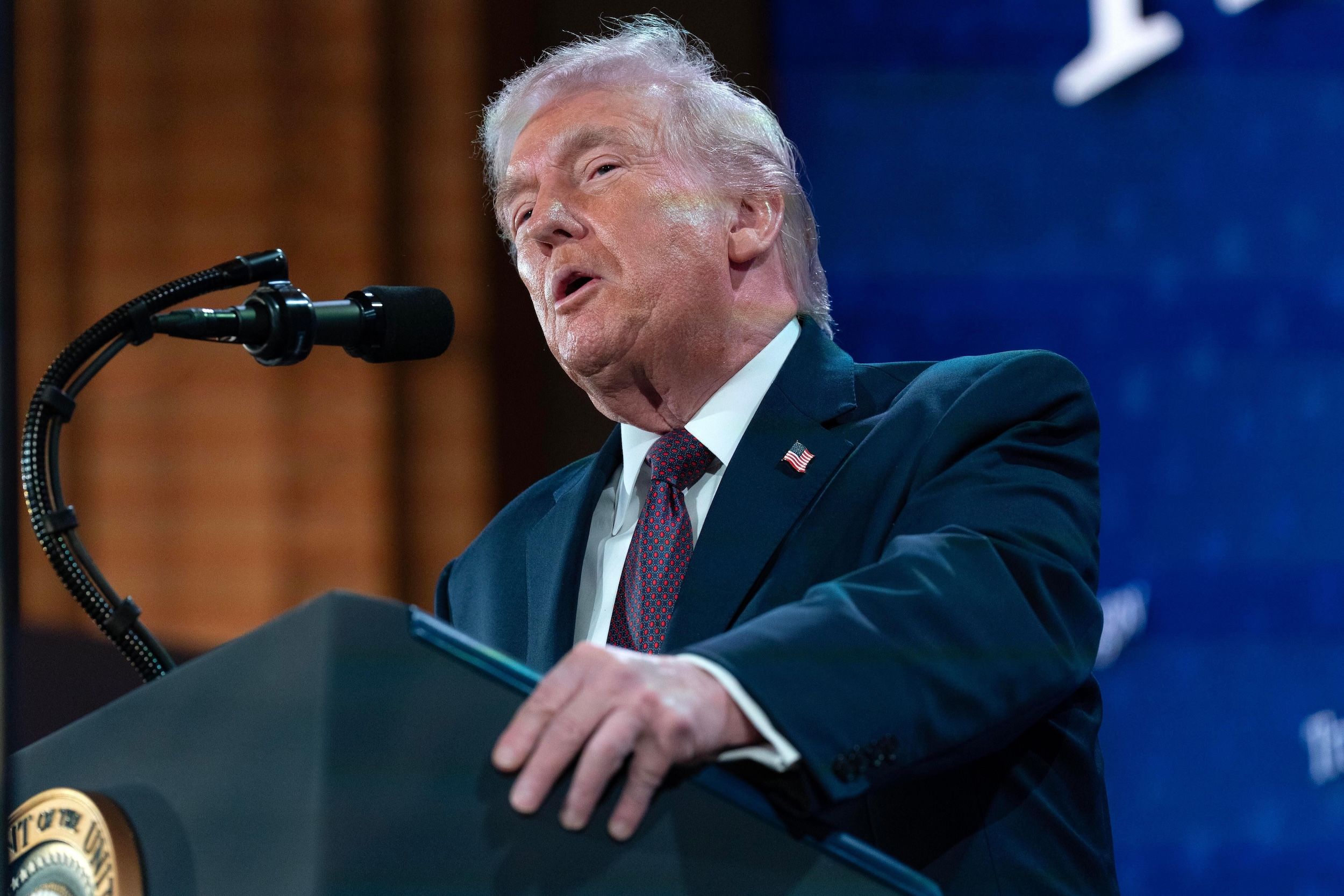 2026年1月28日，美國總統川普出席「川普帳號」計畫啟動儀式。（美聯社）