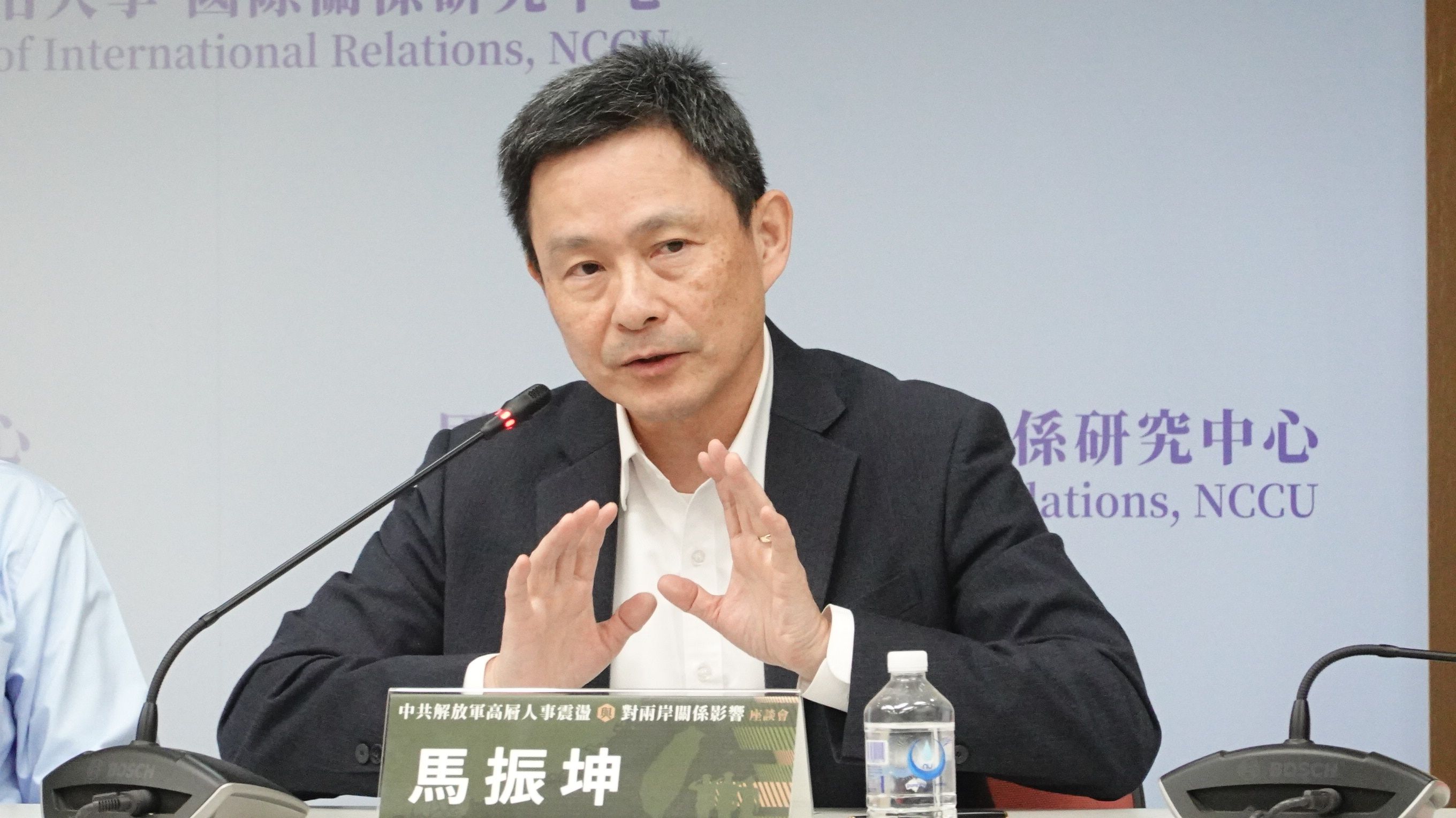 國防大學中共軍事事務研究所教授馬振坤分析，張又俠落馬後，現在台灣安全進入危險階段。（楊騰凱攝）