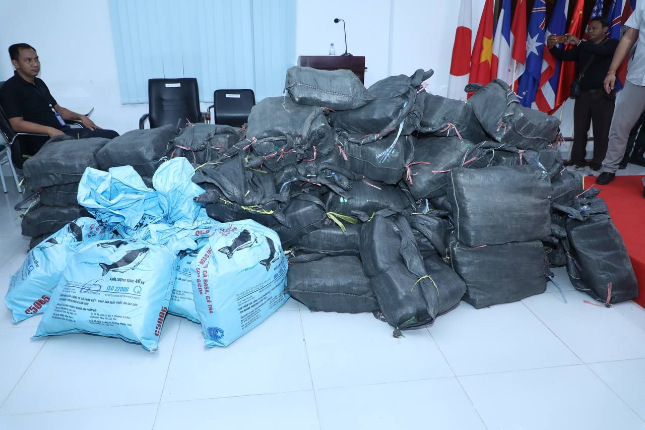 柬埔寨2024年初攔截一批1.5噸重的管制毒品，並抓捕多名來自中國、台灣等地的成員。（翻攝自柬埔寨反毒部門粉專）