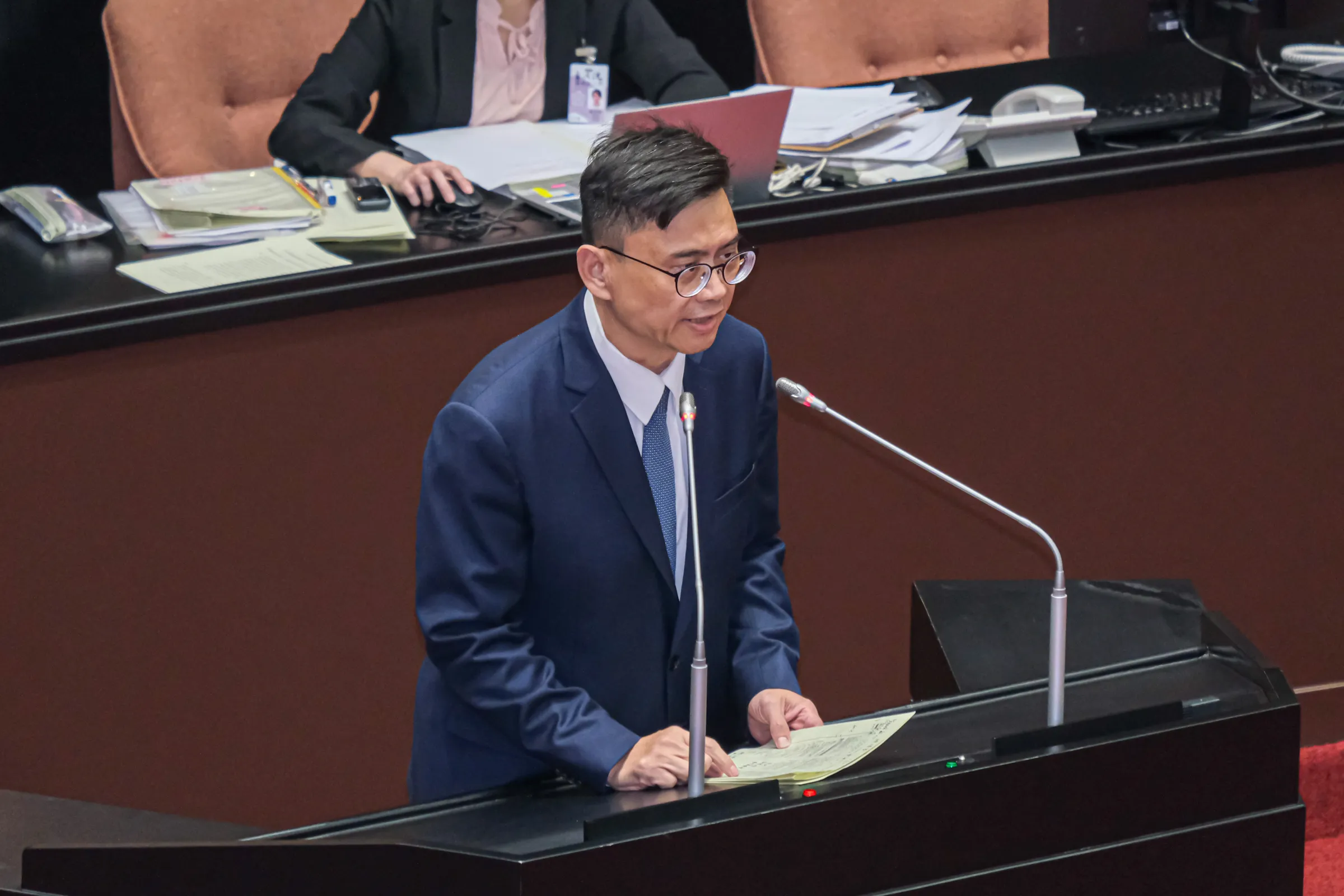 20260130-民進黨立委賴瑞隆30日於立法院議場進行發言。（劉偉宏攝）