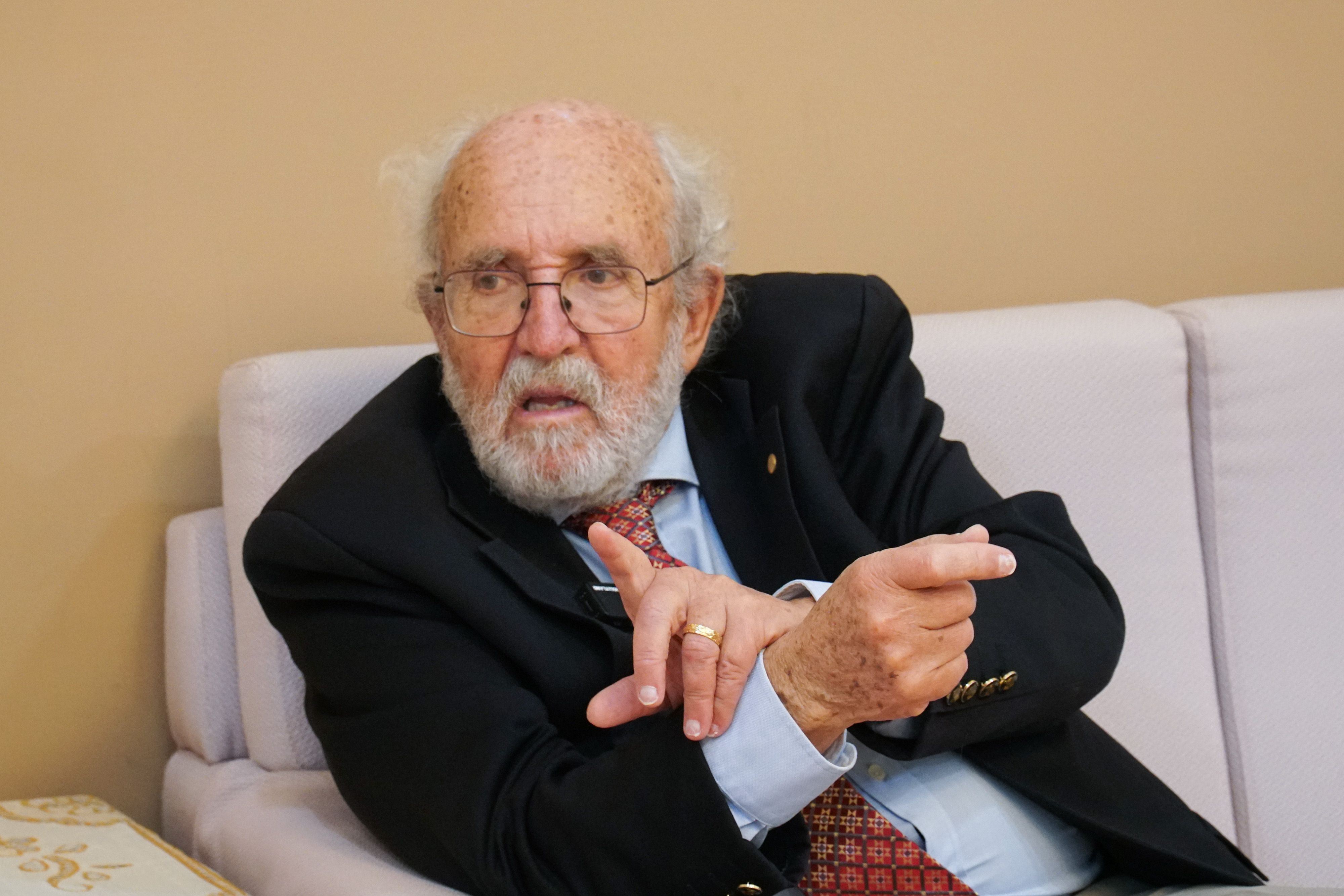 20260122諾貝爾物理獎得主Michel Mayor專訪。（蔡親傑攝）