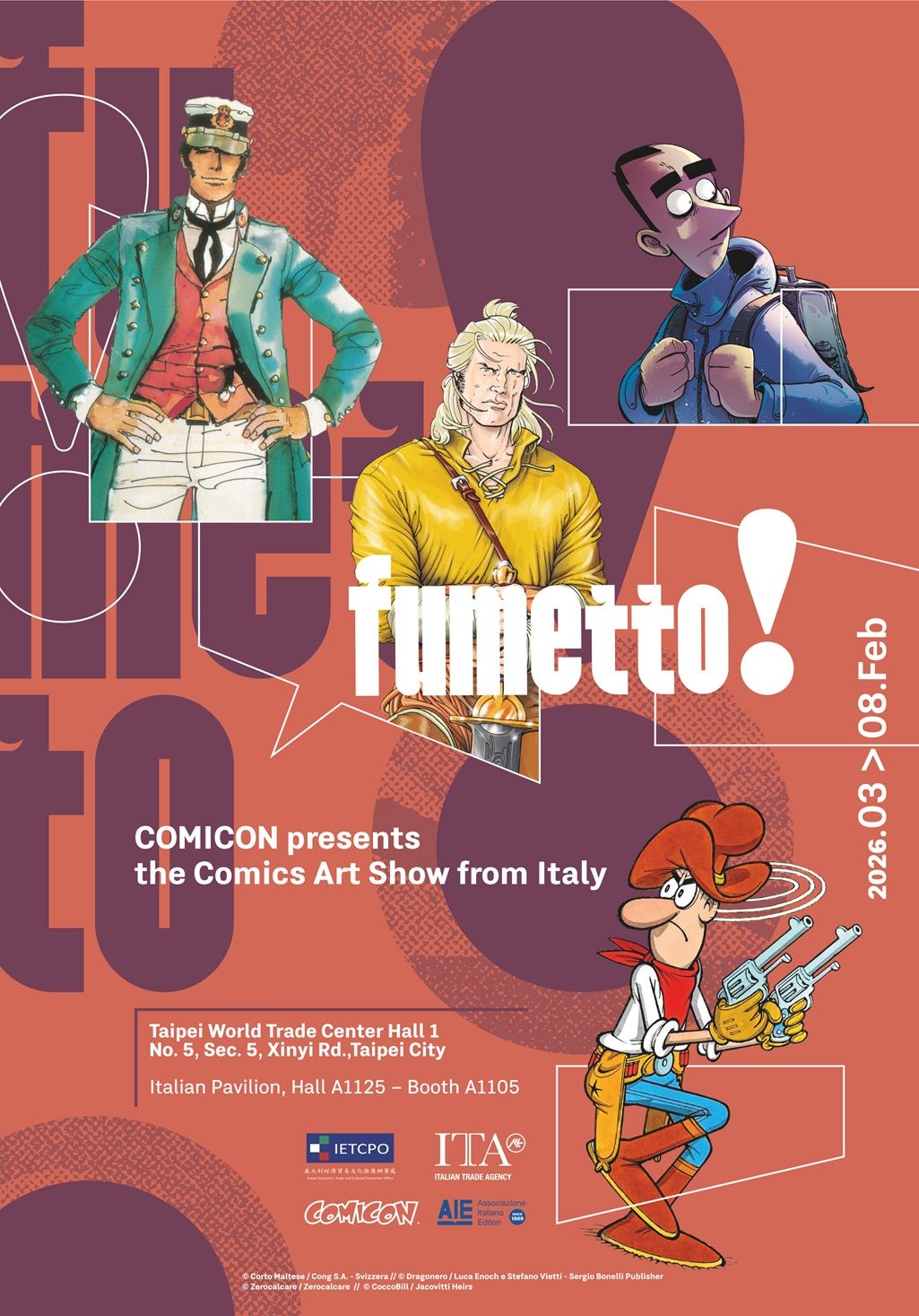  義大利經濟文化推廣辦事處台北貿易組特別與義大利出版協會、拿波里 COMICON 漫畫展等單位合作，採雙展館形式展出。（圖／義大利經濟貿易文化推廣辦事處提供）